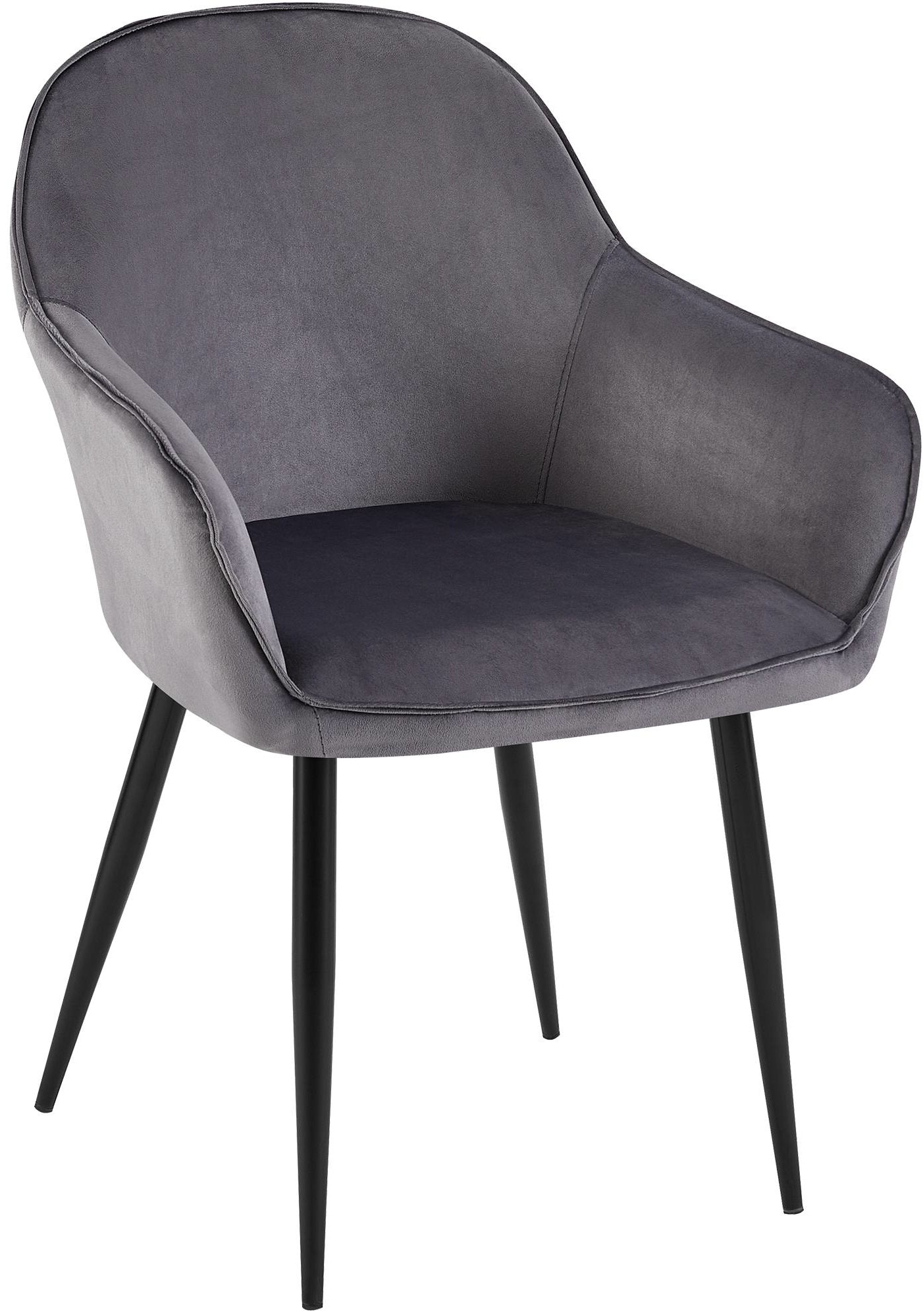 CLP Esszimmerstuhl Boise I Polsterstuhl Mit Samt-Bezug I Stabiles Metallgestell 