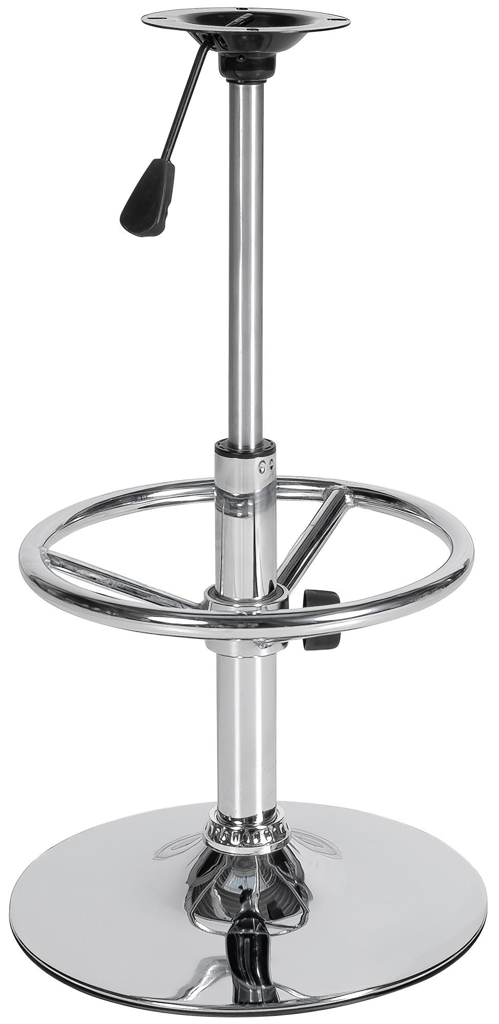 CLP Barhocker-Gestell Mit Runder Fu&szlig;st&uuml;tze I H&ouml;henverstellbares Ersatzgestell f&uuml;r Barst&uuml;hle I 10 x 10 cm Lochabstand 