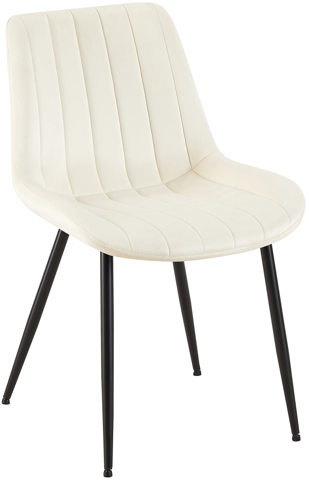 CLP Stuhl Rahden Samt I Polsterstuhl Mit Gestepptem Sitz I Lehnstuhl Mit Schwarzem Gestell Mit Einer Sitzh&ouml;he Von 46 cm 