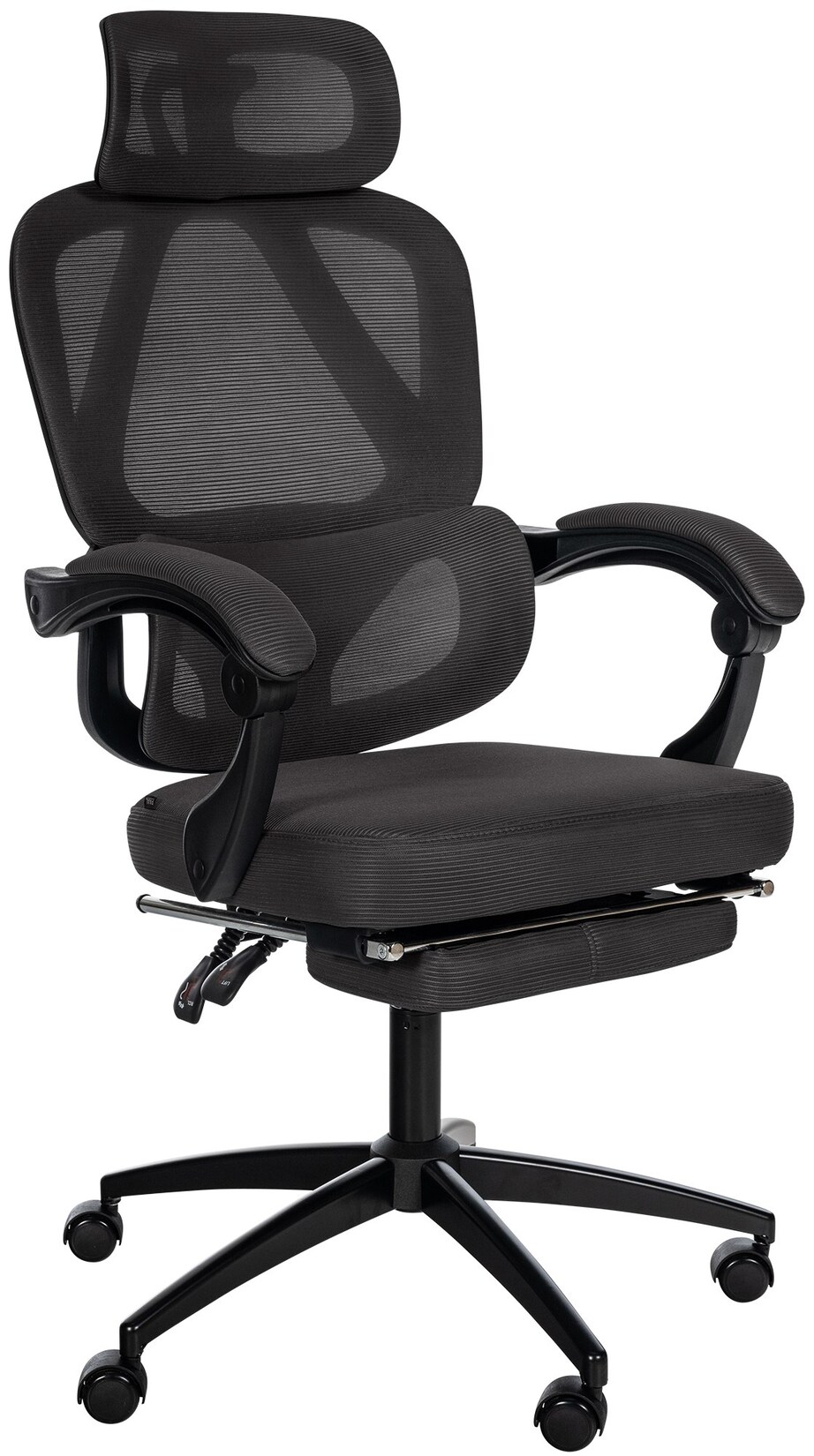 CLP Bürostuhl Gander Ergonomisch I Verstellbare Kopfstütze I Fußstütze, Lendenwirbelstütze, 360° Drehstuhl I 135° Kippfunktion