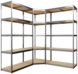 CLP 3er Regalsystem I 2x Regalsystem I 1x Eckregal I Schwerlastregale I Bis 2.625 KG 