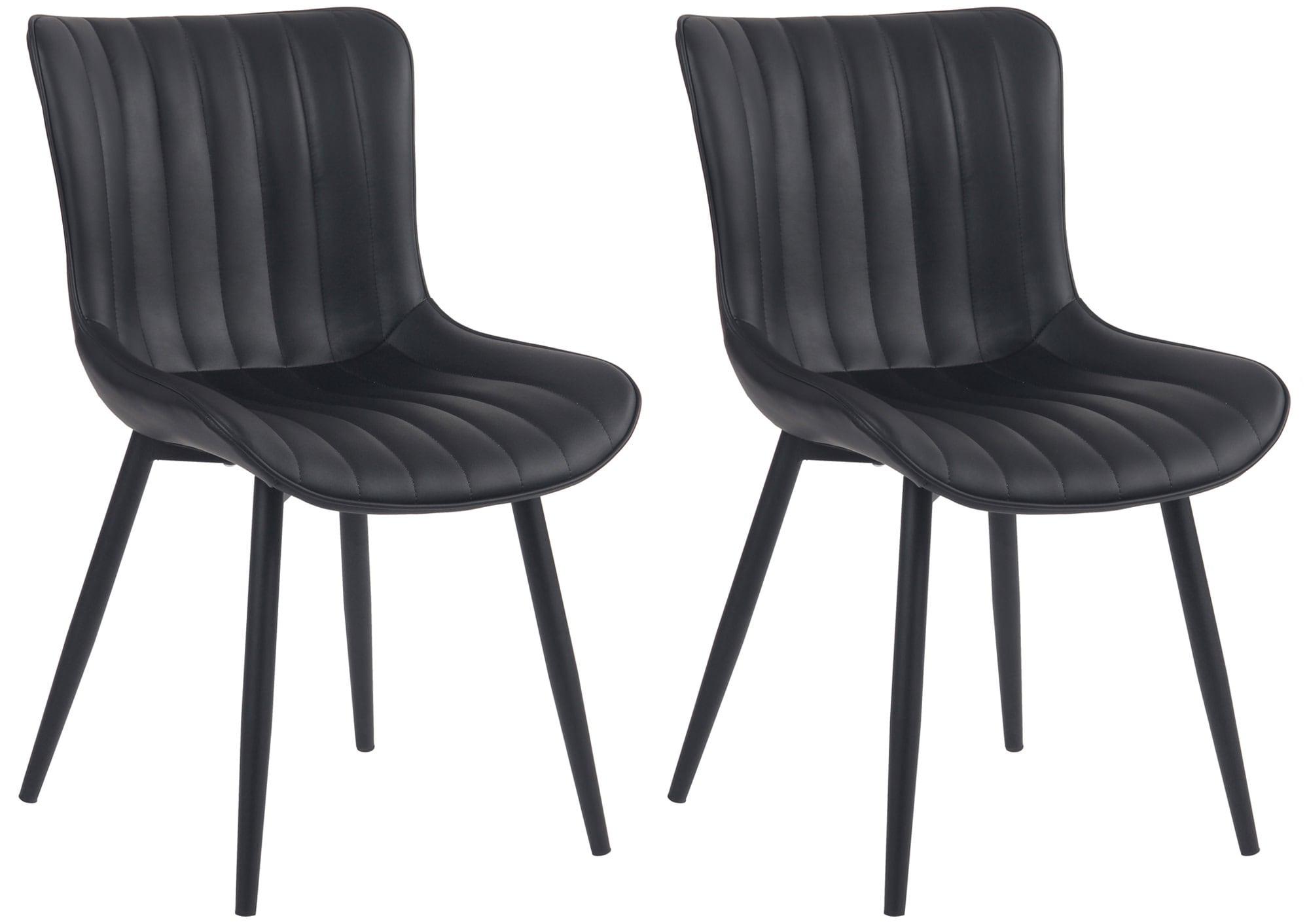 CLP 2er Set St&uuml;hle Largo Kunstleder - Farbe: schwarz, Material: Kunstleder 