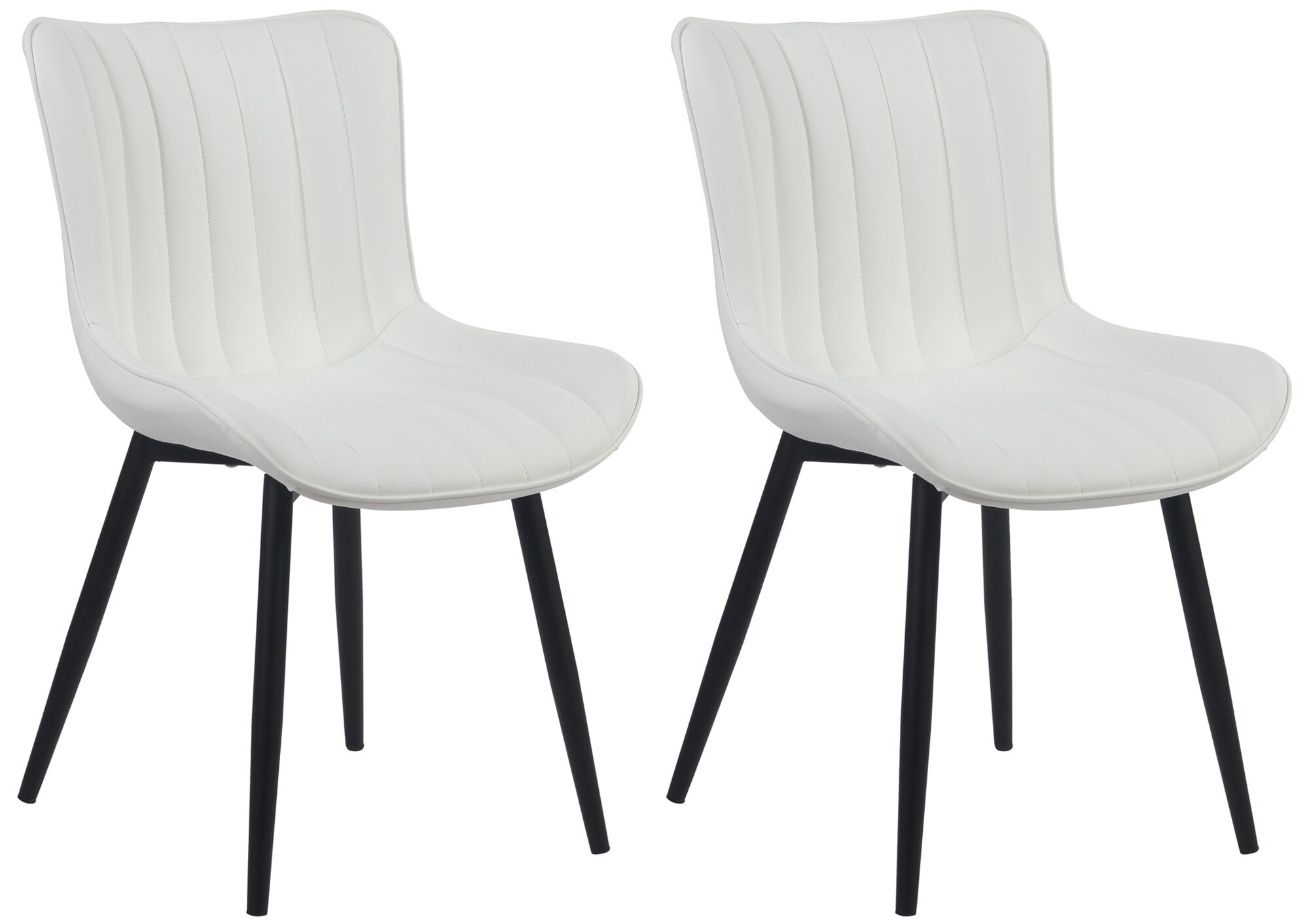 CLP 2er Set St&uuml;hle Largo I Samt- Oder Kunstlederbezug I Gepolsterter Esszimmerstuhl I Lehnstuhl mit 4-Fu&szlig; Metallgestell 