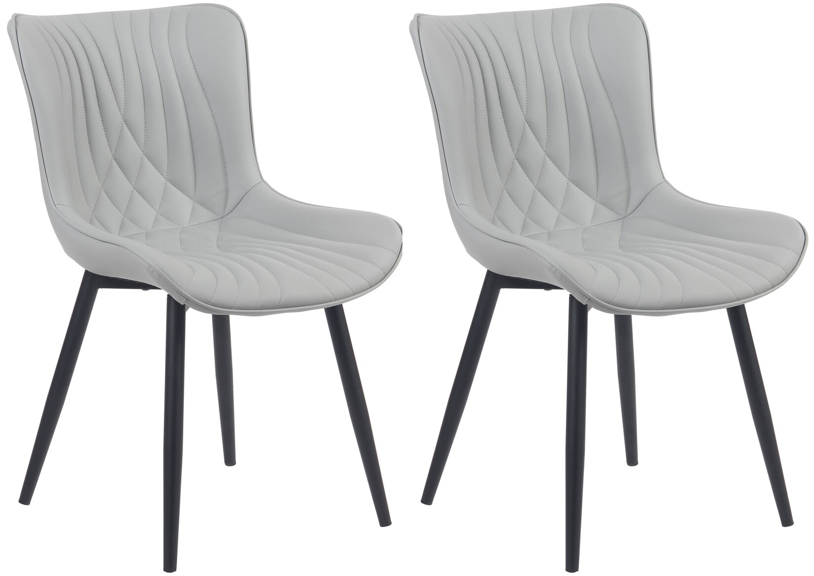 CLP 2er Set Stühle Brady Kunstleder Farbe: grau, Material: Kunstleder