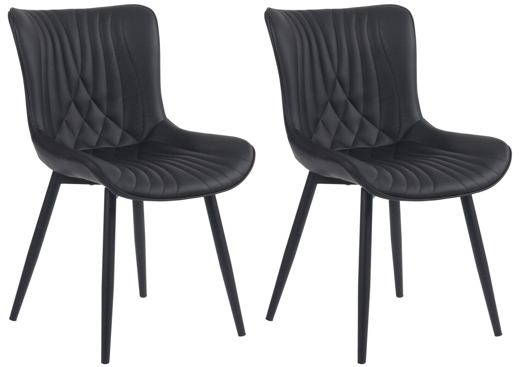 CLP 2er Set Stühle Brady Kunstleder Farbe: schwarz, Material: Kunstleder