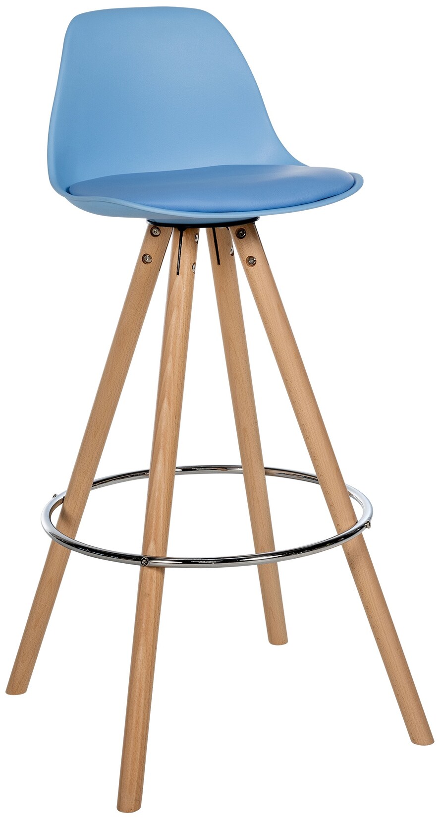 CLP Barhocker Corbin Kunstleder-Bezug Rund I Holz-Gestell