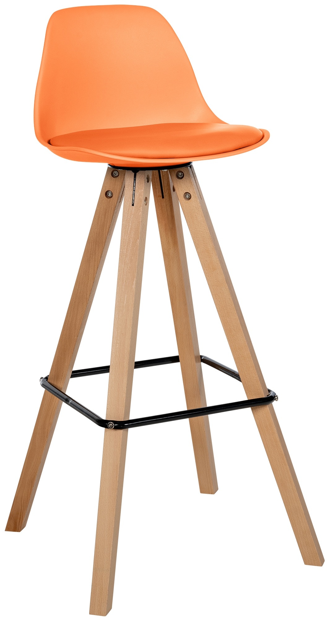 CLP Barhocker Corbin Kunstleder-Bezug Square I Holz-Gestell 