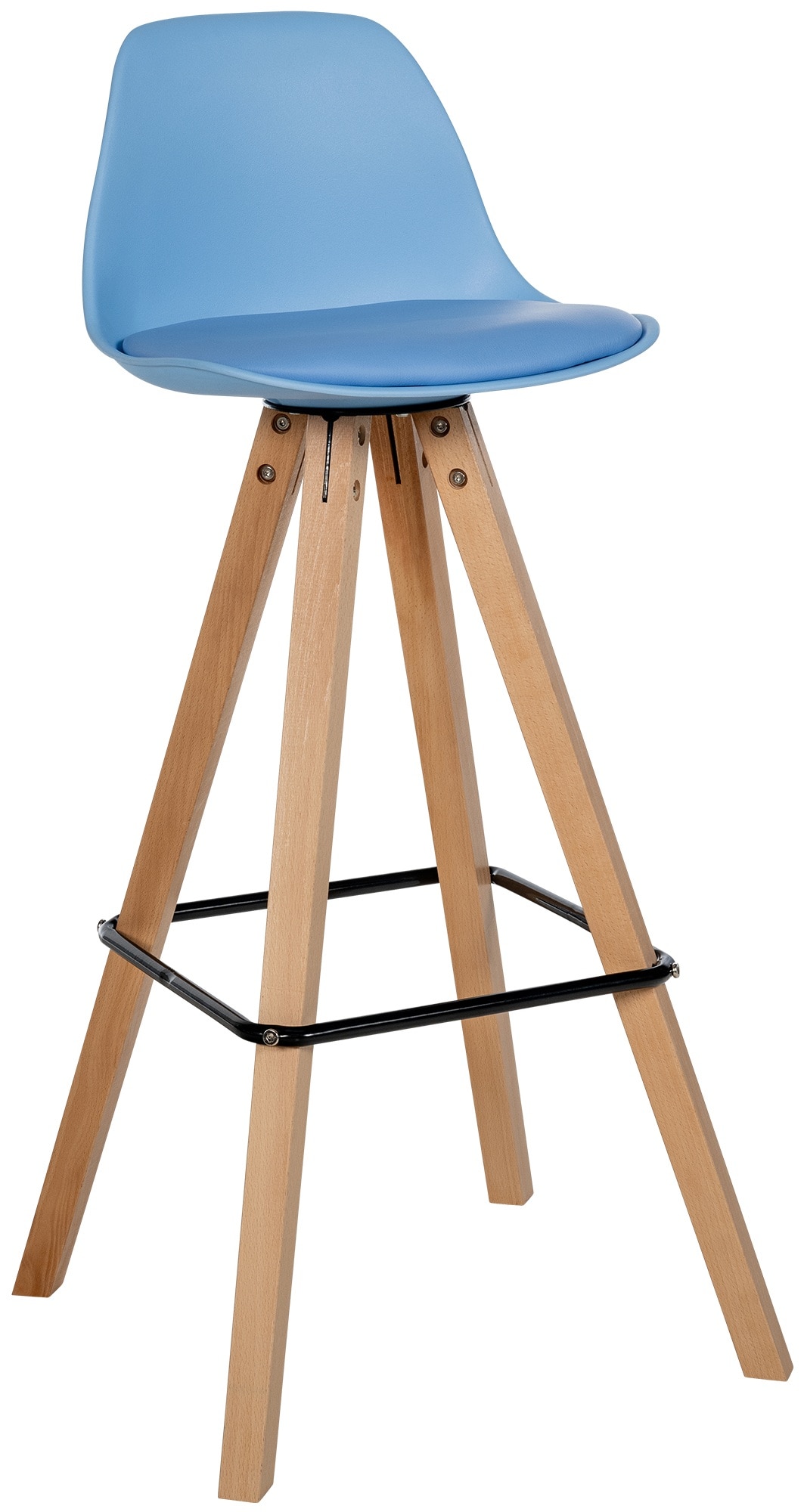 CLP Barhocker Corbin Kunstleder-Bezug Square I Holz-Gestell 