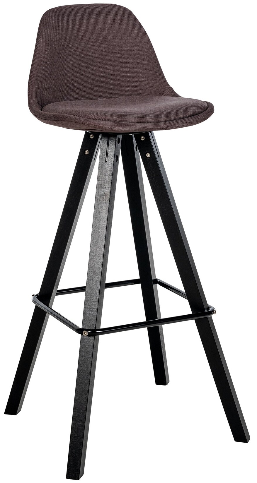 CLP Barhocker Corbin Stoff Square schwarz Farbe: braun, Gestell Farbe: schwarz
