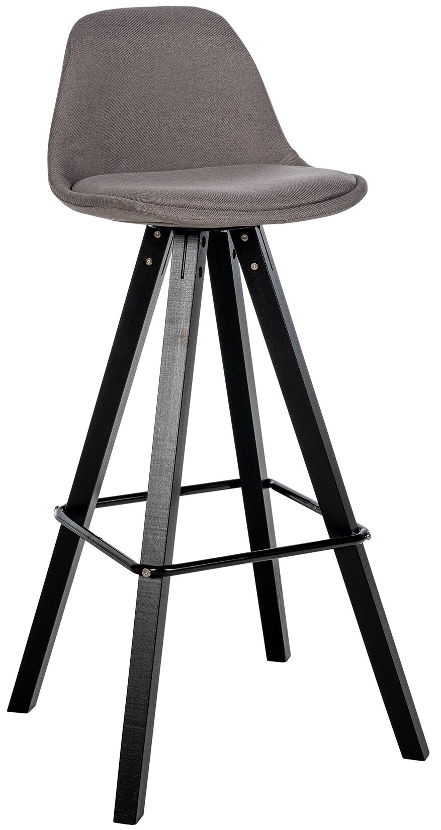 CLP Barhocker Corbin Stoff Square schwarz Farbe: taupe, Gestell Farbe: schwarz