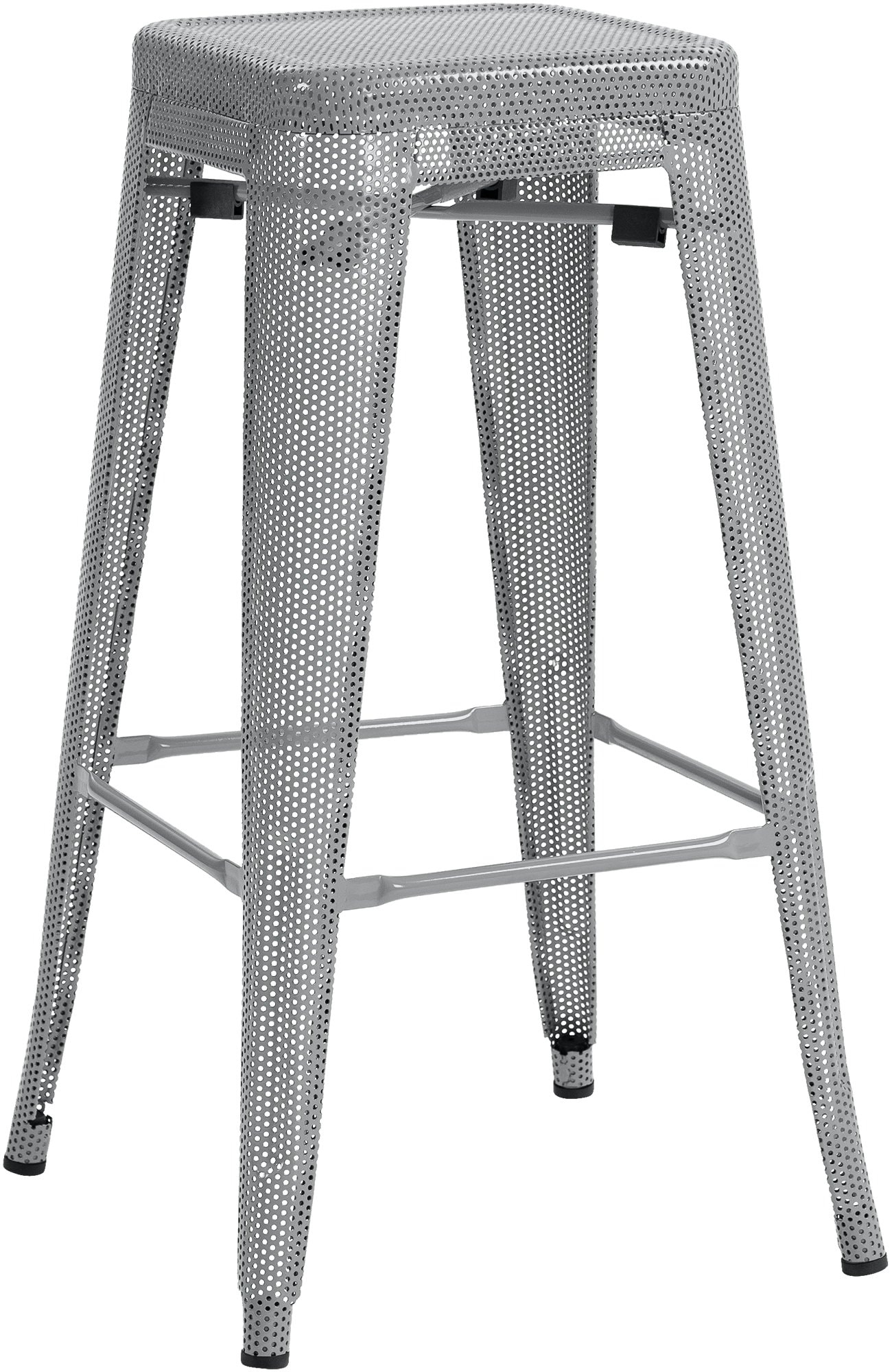 CLP Barhocker Fletcher I Tresenhocker, Stapelbar Mit Bodenschonern Und Fu&szlig;st&uuml;tze I Bistrohocker Mit 77 CM Sitzh&ouml;he Aus Metall 