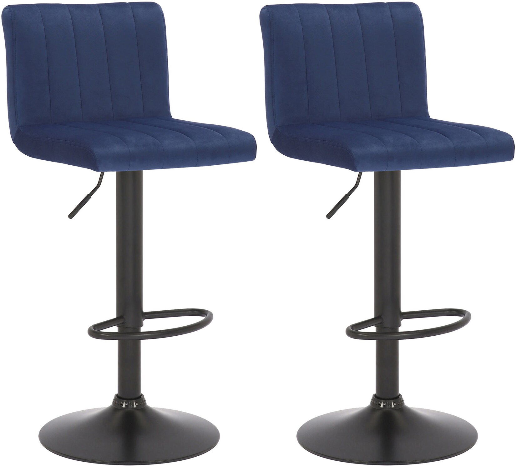CLP 2er Set Barhocker Jamie Samt Farbe: blau