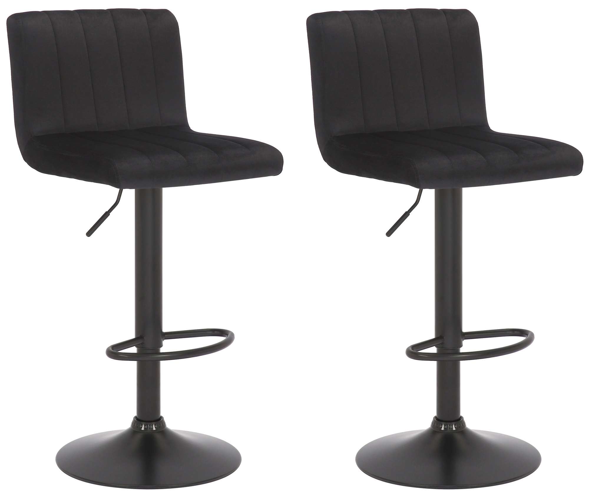 CLP 2er Set Barhocker Jamie I Gepolsterte Barst&uuml;hle mit Samt-Bezug I H&ouml;henverstellbare und drehbare Tresenhocker mit R&uuml;ckenlehnen 