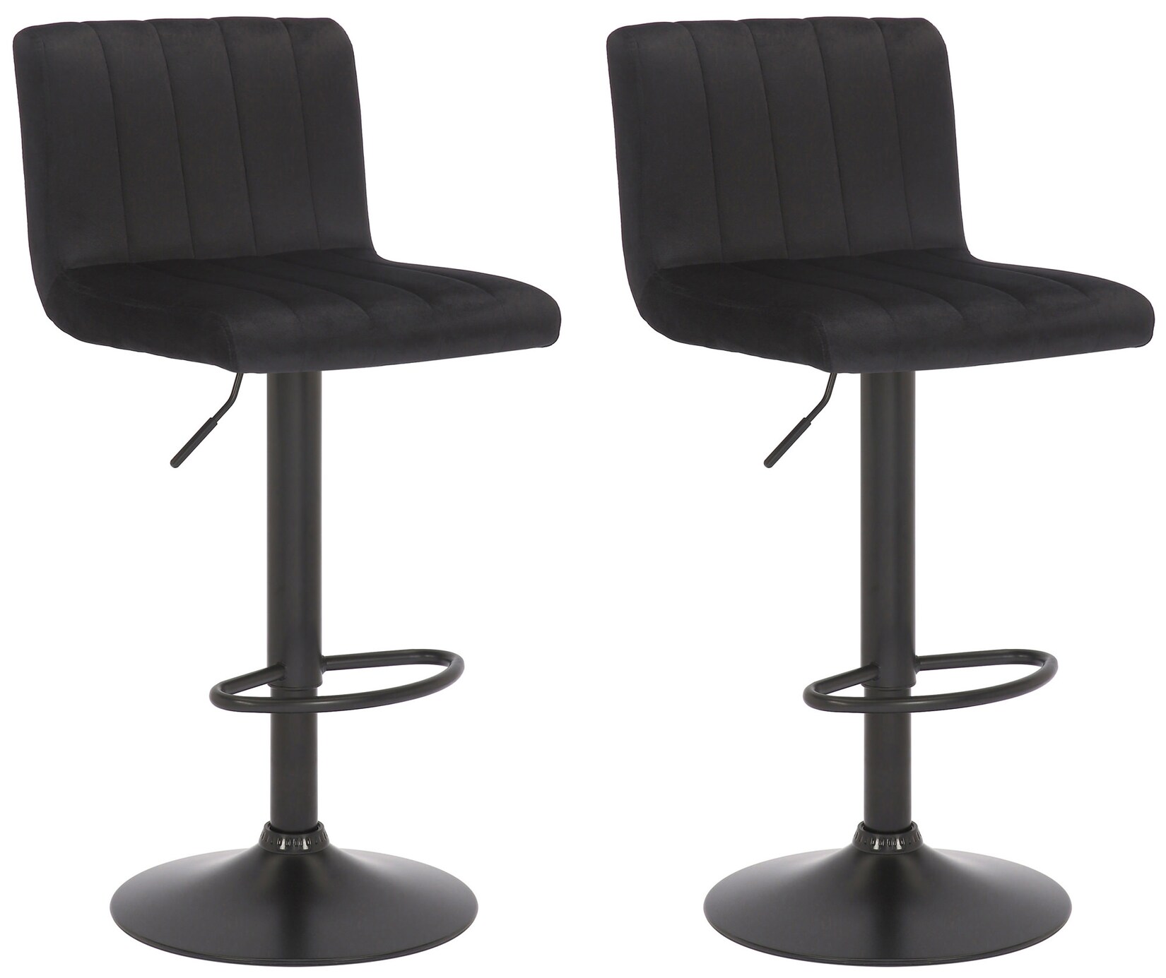 CLP 2er Set Barhocker Jamie Samt Farbe: schwarz