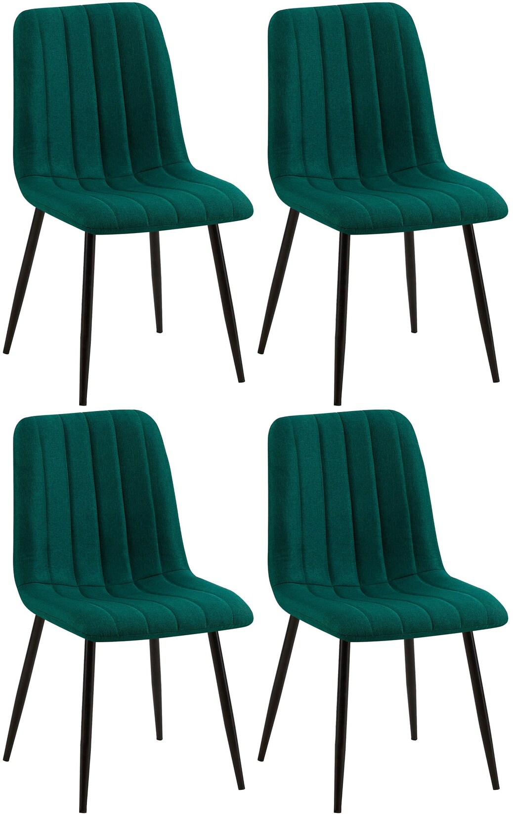 CLP 4er Set Stühle Dijon Stoff Material: Stoff, Farbe: dunkelgrün