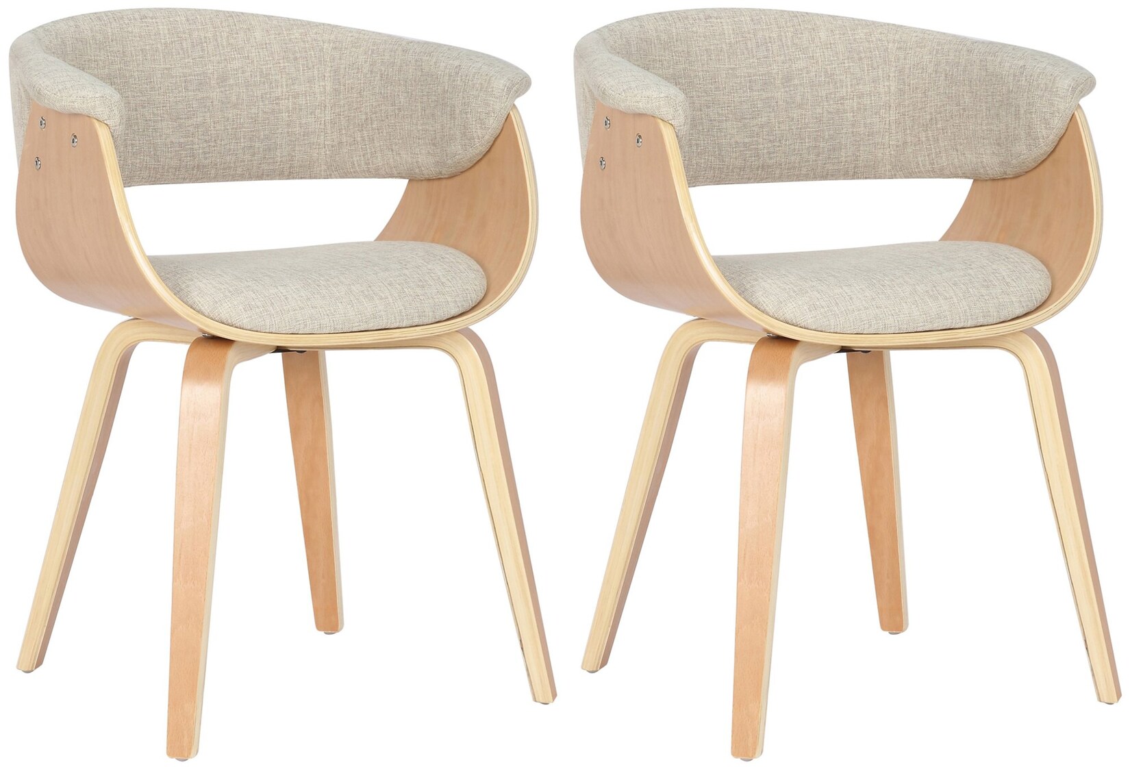 CLP 2er Set Stühle Bruce Stoff Farbe: natur/creme