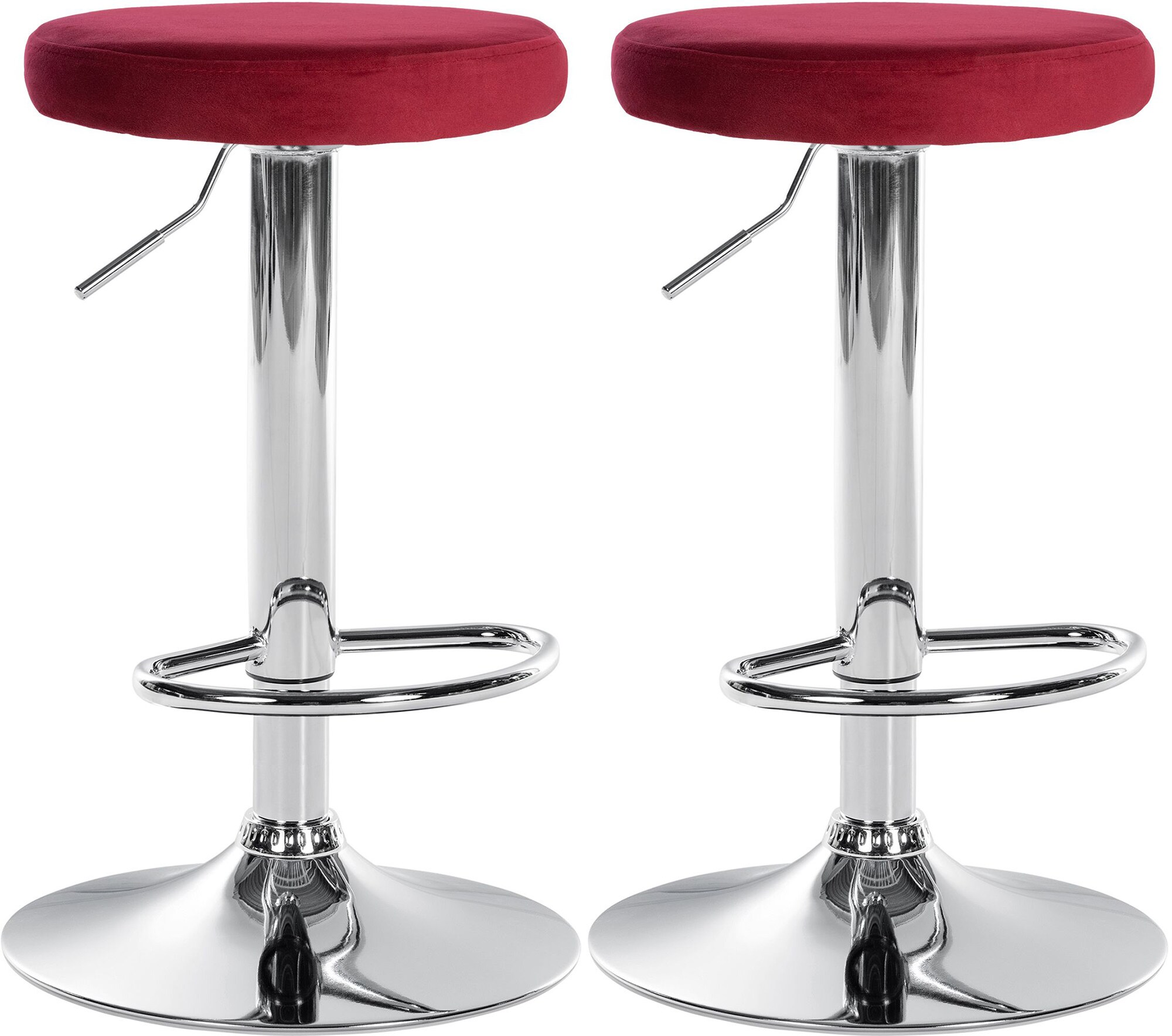 CLP 2er Set Barhocker Ponte Samt I Drehbarer Thekenhocker I H&ouml;henverstellbarer Hocker I K&uuml;chenhocker mit Metallgestell 