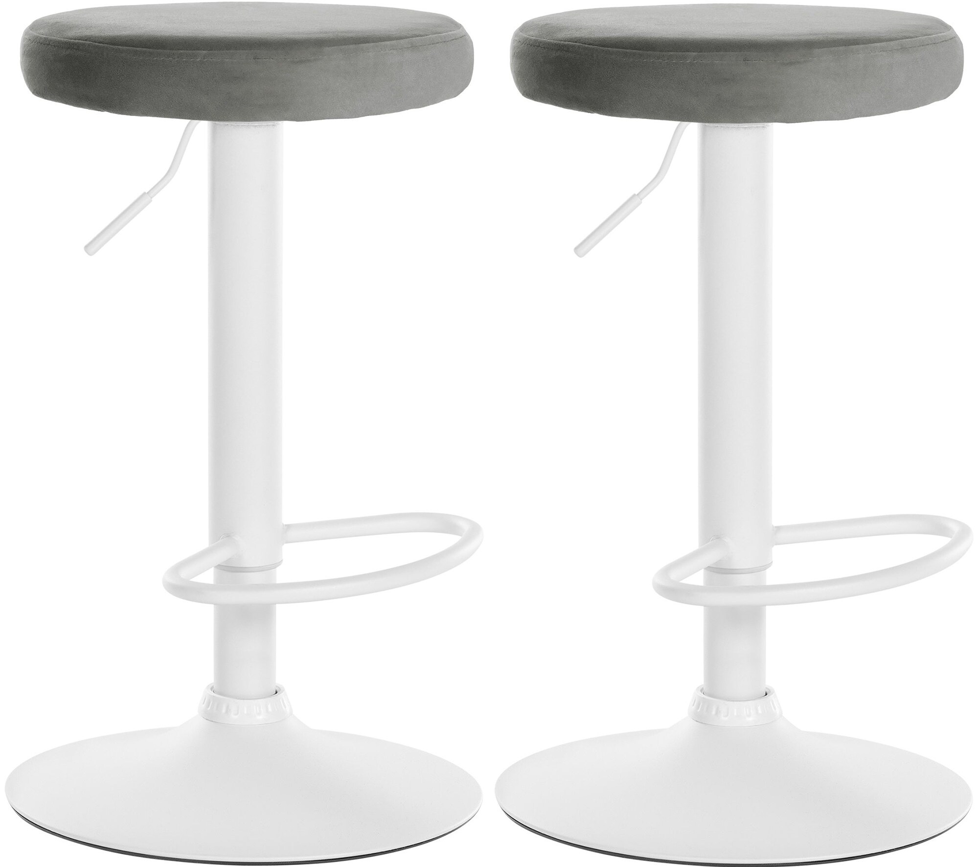 CLP 2er Set Barhocker Ponte Samt I Drehbarer Thekenhocker I H&ouml;henverstellbarer Hocker I K&uuml;chenhocker mit Metallgestell 