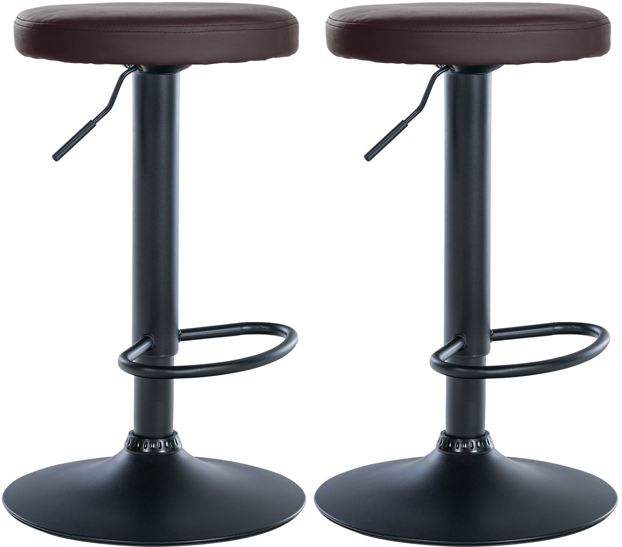 CLP 2er Set Barhocker Ponte Kunstleder I Drehbarer Thekenhocker I H&ouml;henverstellbarer Hocker I K&uuml;chenhocker mit Metallgestell 