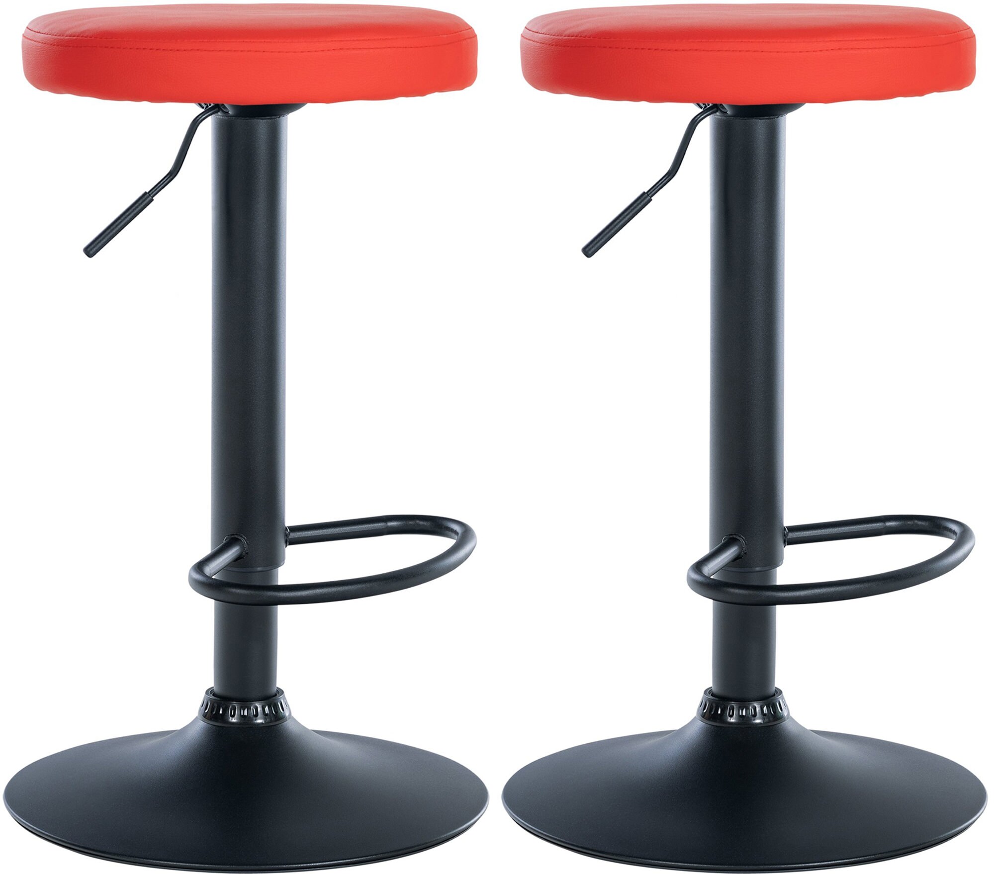 CLP 2er Set Barhocker Ponte Kunstleder I Drehbarer Thekenhocker I H&ouml;henverstellbarer Hocker I K&uuml;chenhocker mit Metallgestell 