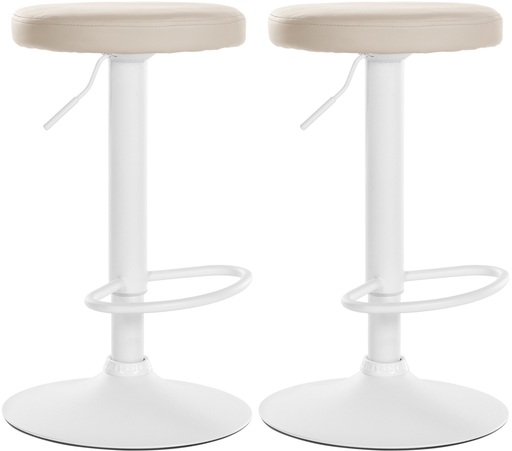 CLP 2er Set Barhocker Ponte Kunstleder I Drehbarer Thekenhocker I H&ouml;henverstellbarer Hocker I K&uuml;chenhocker mit Metallgestell 
