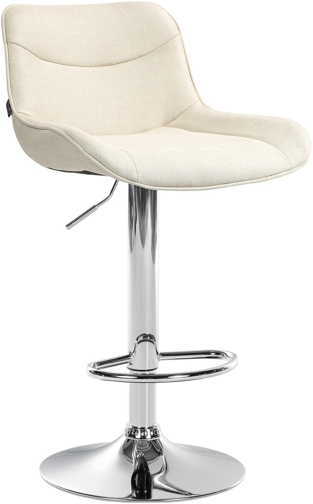 CLP Barhocker Vonore Stoff chrom Farbe: creme, Gestell Farbe: chrom