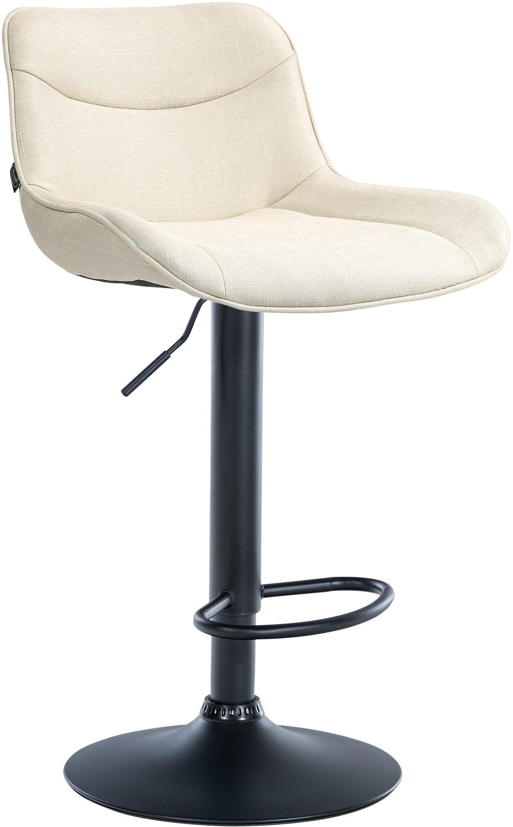 CLP Barhocker Vonore Stoff schwarz Farbe: creme, Gestell Farbe: schwarz