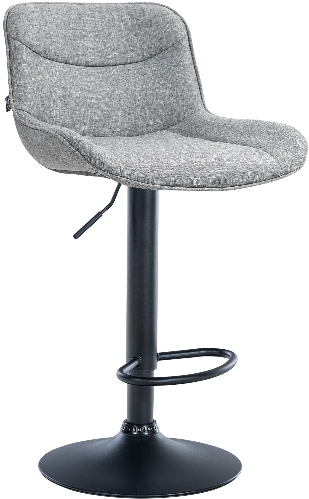 CLP Barhocker Vonore Stoff schwarz Farbe: grau, Gestell Farbe: schwarz