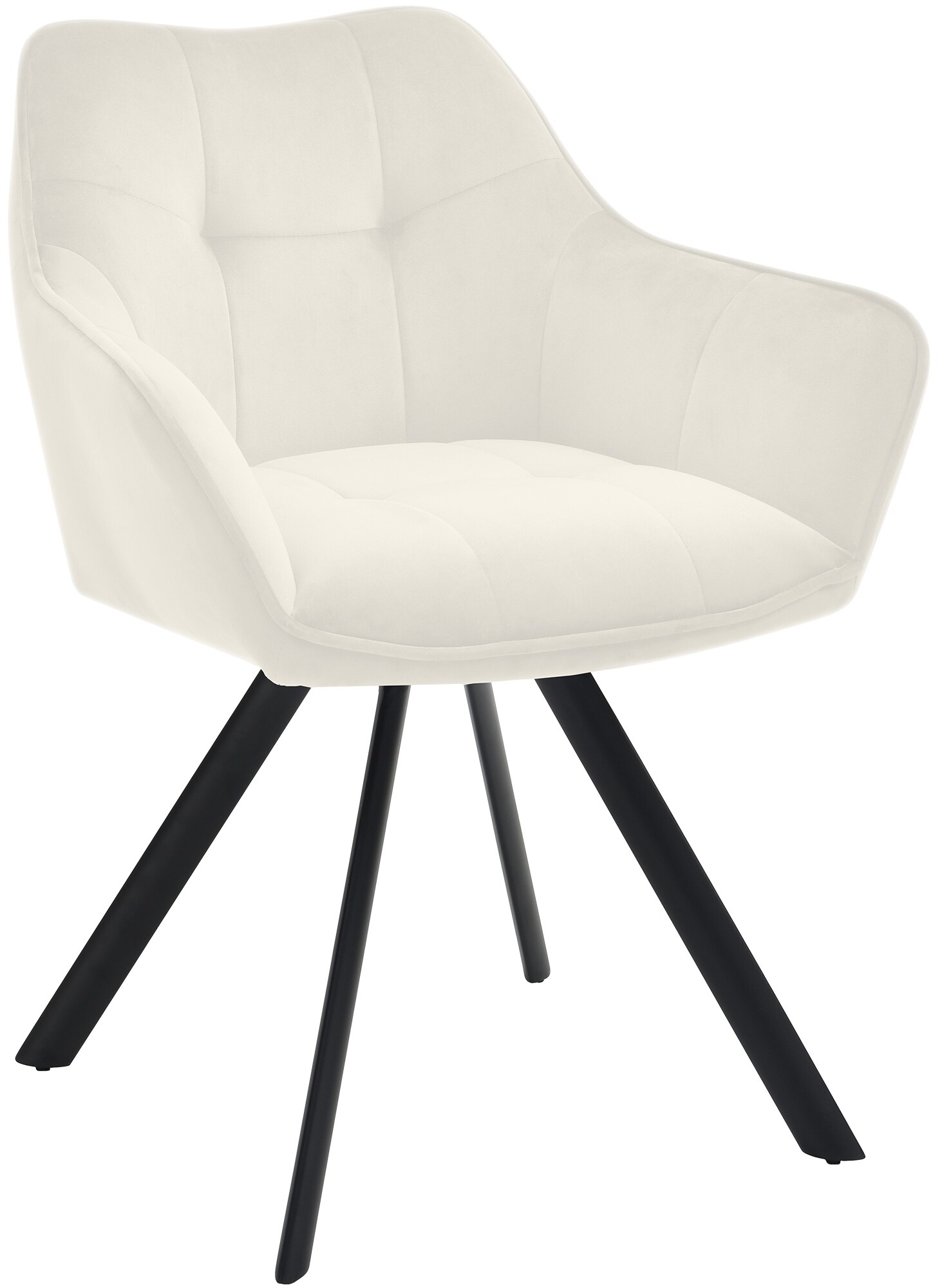 CLP Esszimmerstuhl Scott I Samtbezug oder Stoffbezug I K&uuml;chenstuhl mit Metallgestell und Bodenschonern I Wohnzimmer Polsterstuhl mit Armlehnen 