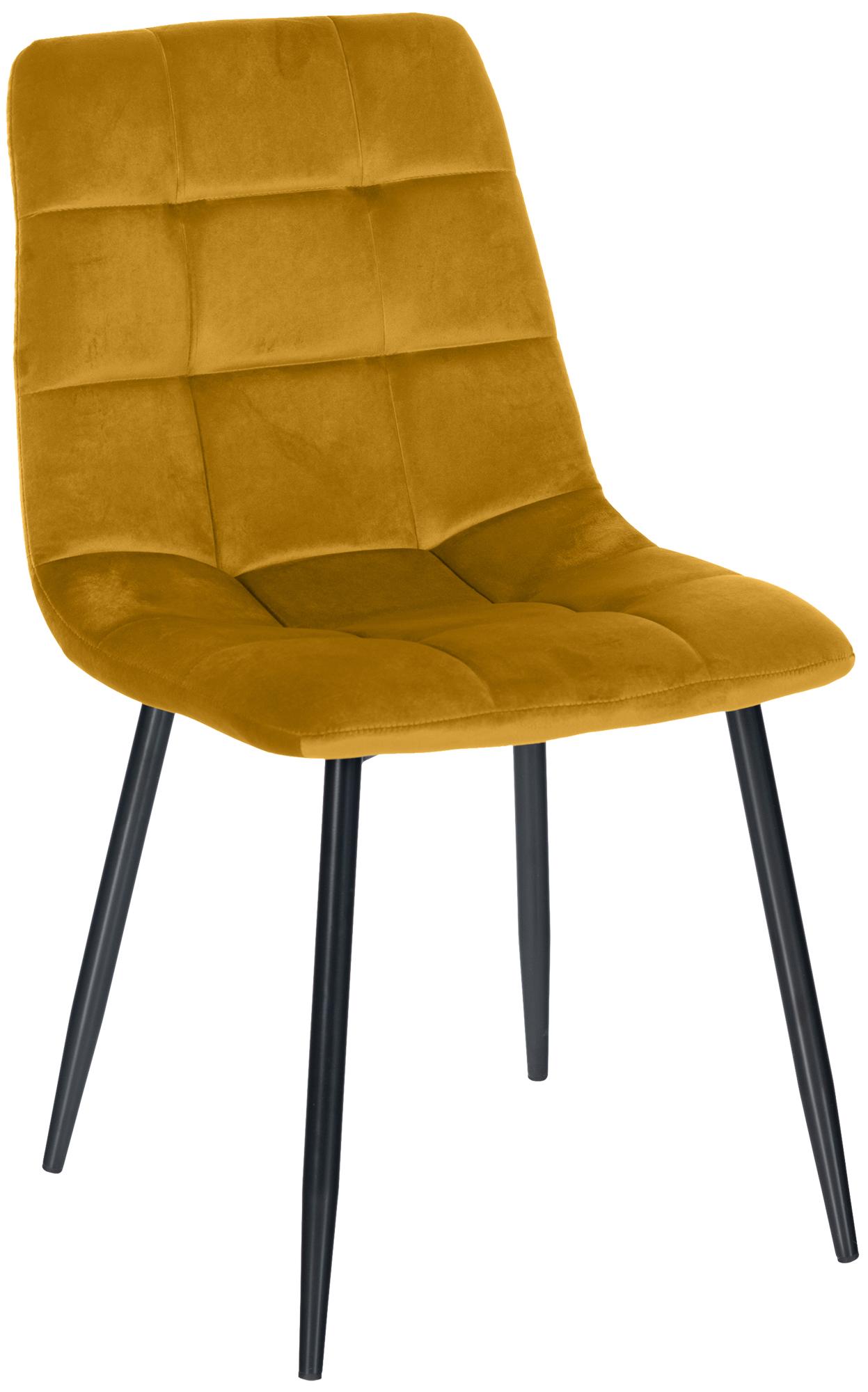 CLP Esszimmerstuhl Antibes | Samt | Gepolstert | K&uuml;chenstuhl | Metallbeine mit Bodenschonern | Belastbar bis 150 kg 