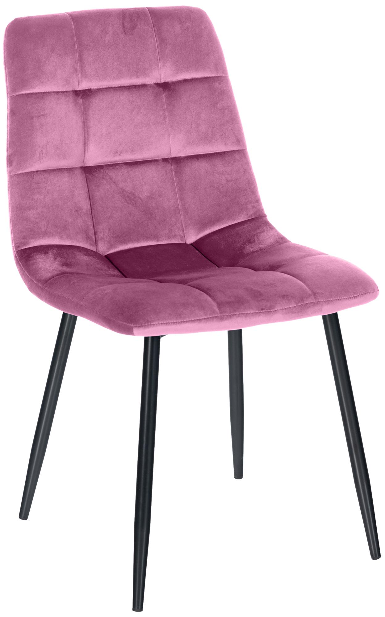 CLP Esszimmerstuhl Antibes | Samt | Gepolstert | K&uuml;chenstuhl | Metallbeine mit Bodenschonern | Belastbar bis 150 kg 