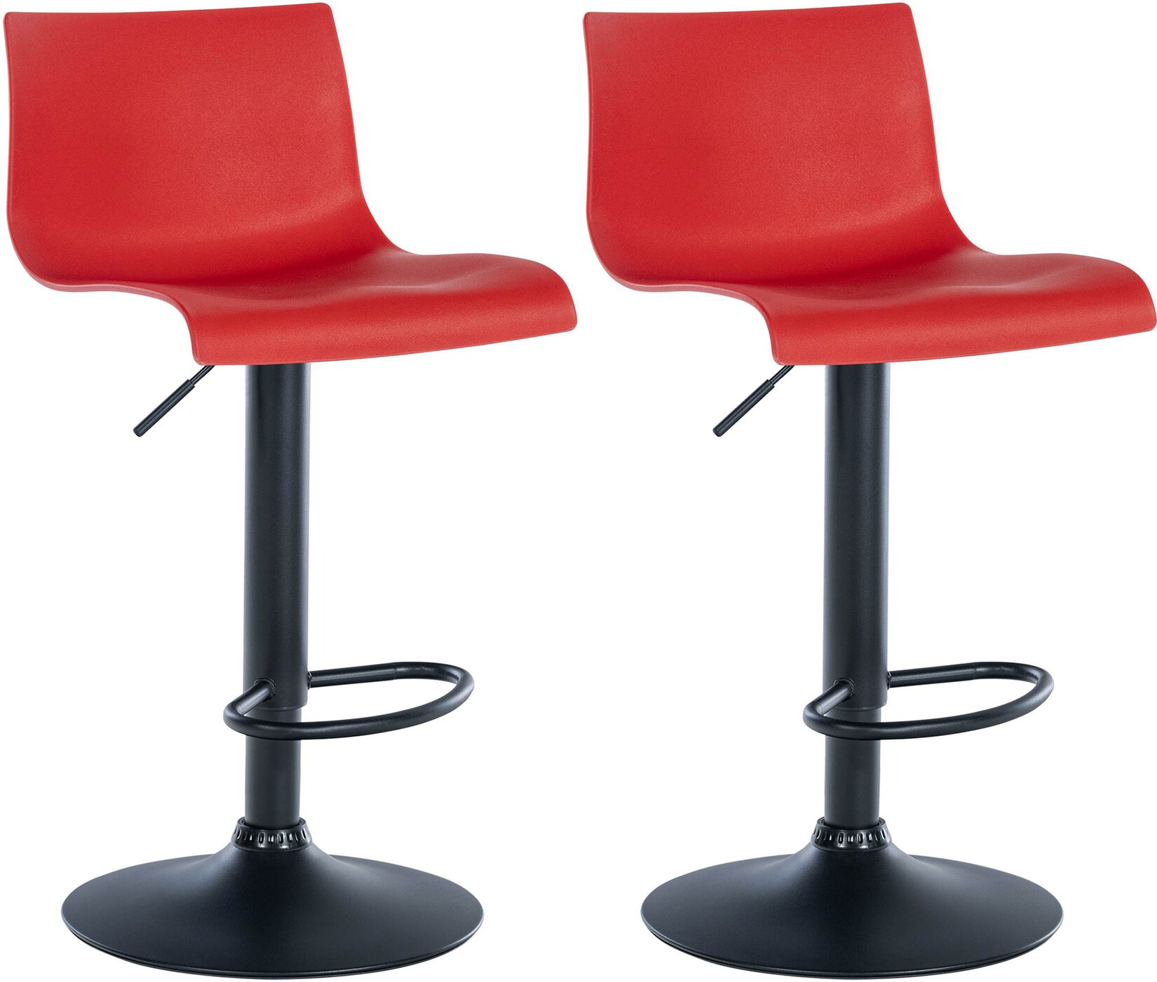 CLP 2er Set Barhocker Branford Kunststoff - Farbe: rot, Material: Kunststoff