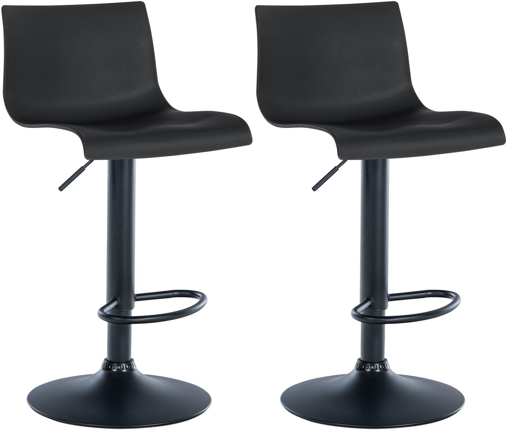 CLP 2er Set Barhocker Branford Kunststoff - Farbe: schwarz, Material: Kunststoff