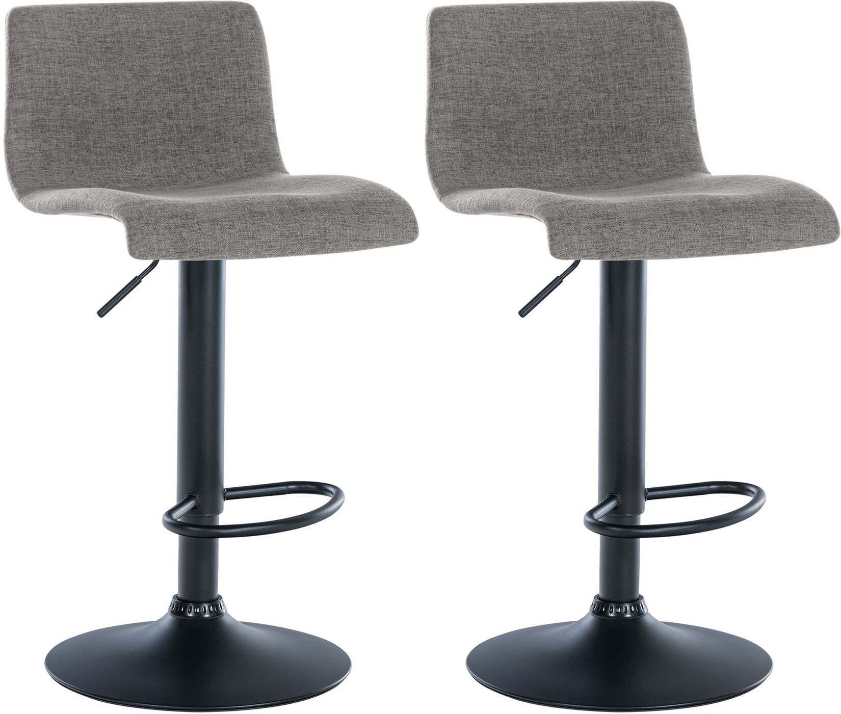 CLP 2er Set Barhocker Branford Stoff - Farbe: hellgrau, Material: Stoff