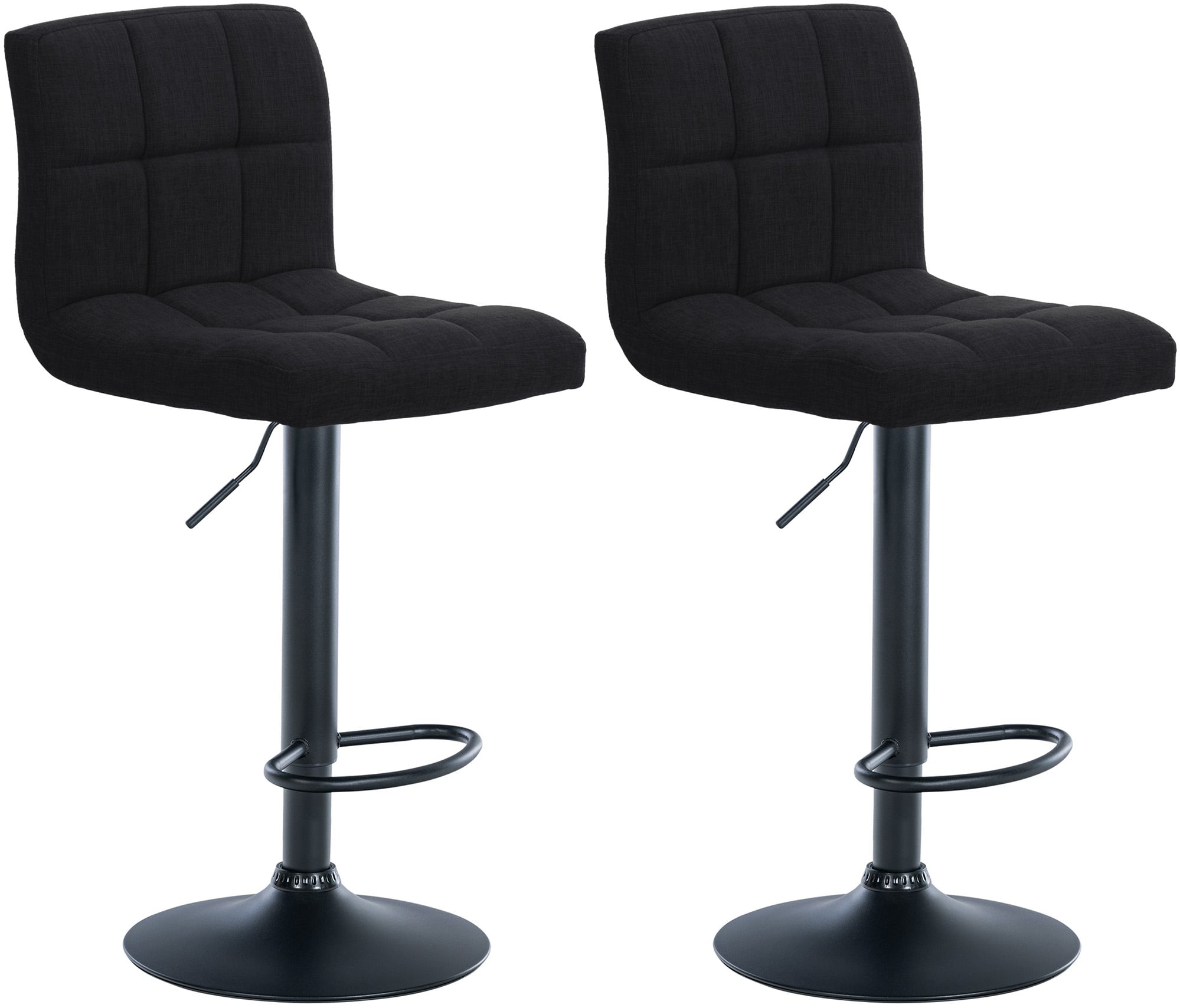 CLP 2er Set Barhocker Calma Stoff I H&ouml;henverstellbarer Barstuhl Mit Metallgestell I Thekenhocker Mit Integrierter Fu&szlig;st&uuml;tze 
