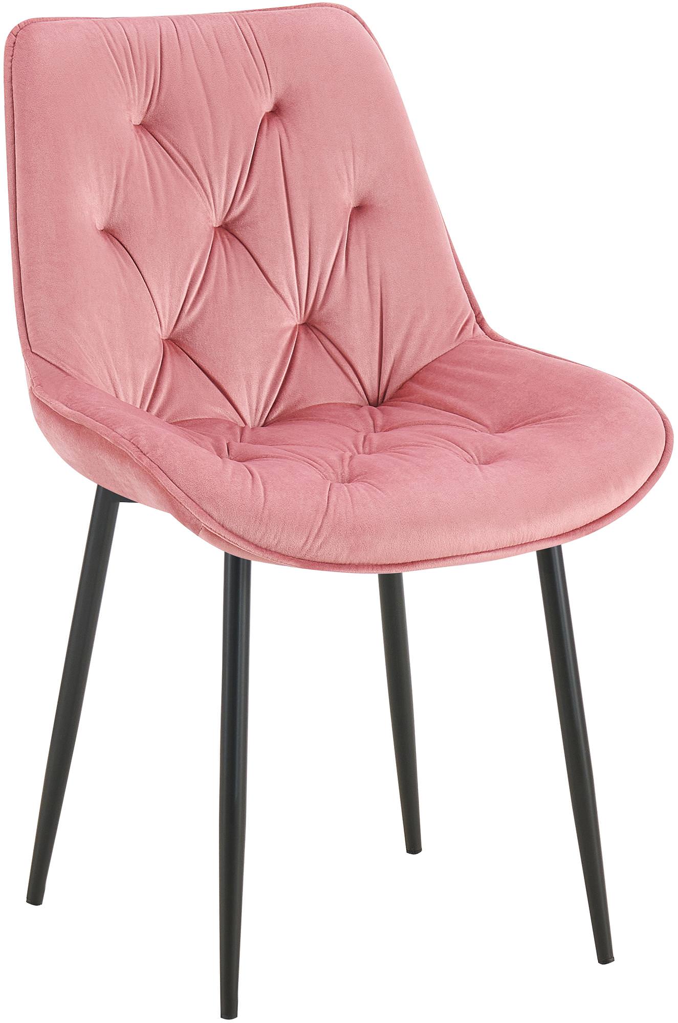 CLP Esszimmerstuhl Wallace I Moderner Polsterstuhl mit Samtbezug & Steppung I Metallgestell I 120kg belastbar I Komfortabel & pflegeleicht 