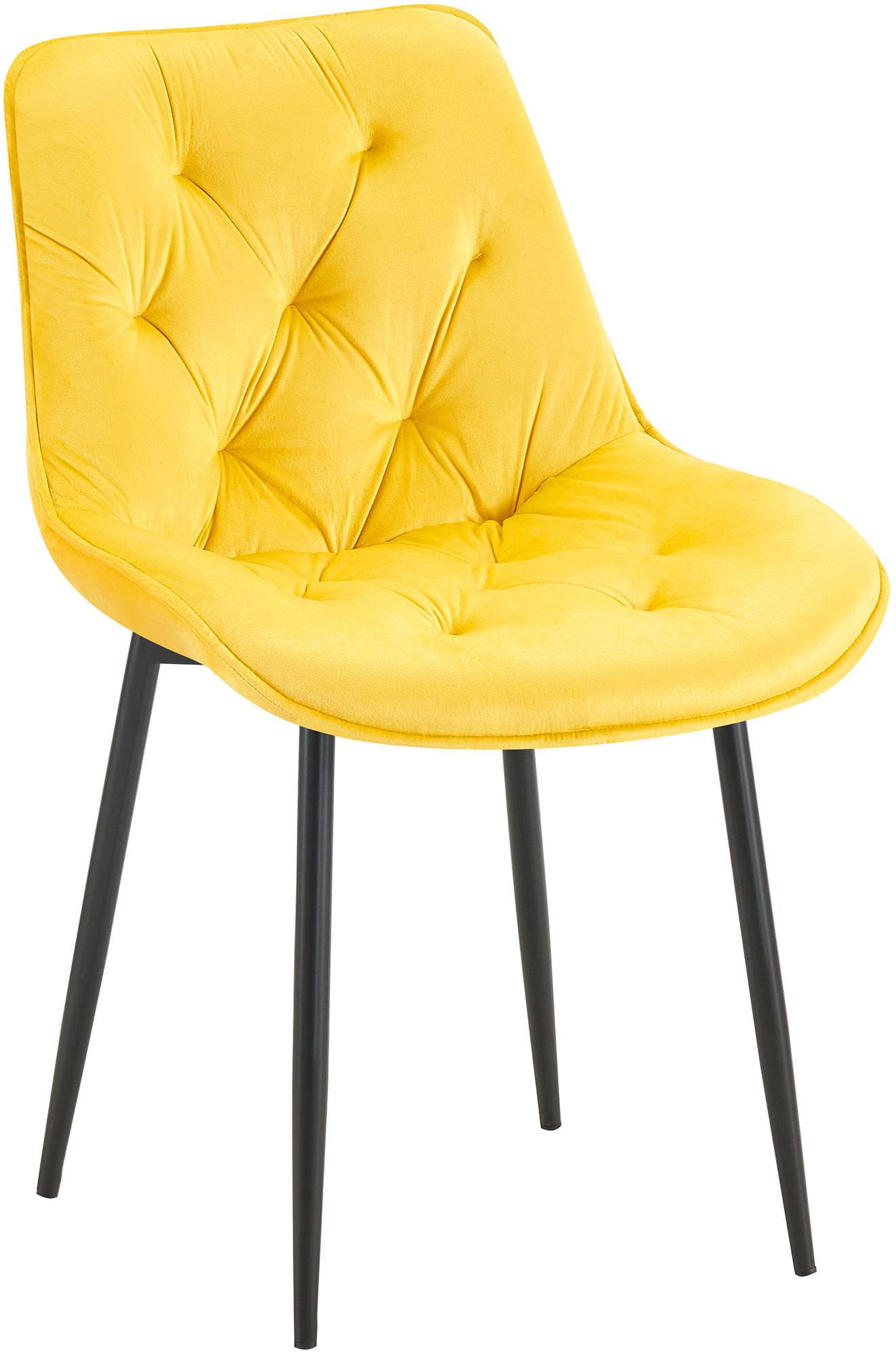 CLP Esszimmerstuhl Wallace I Moderner Polsterstuhl mit Samtbezug & Steppung I Metallgestell I 120kg belastbar I Komfortabel & pflegeleicht 