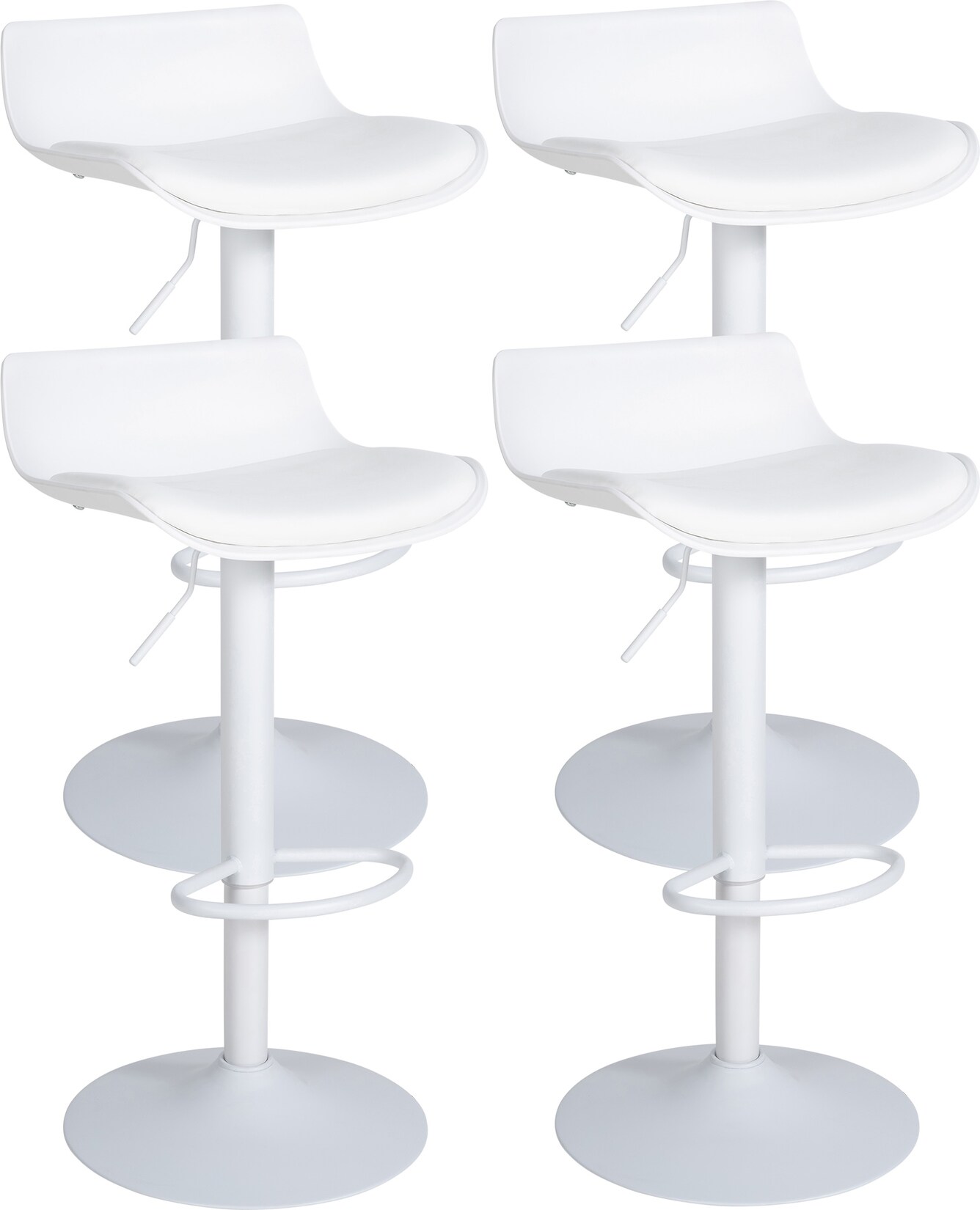 CLP 4er Set Barhocker Aveiro Kunstleder - Farbe: weiß