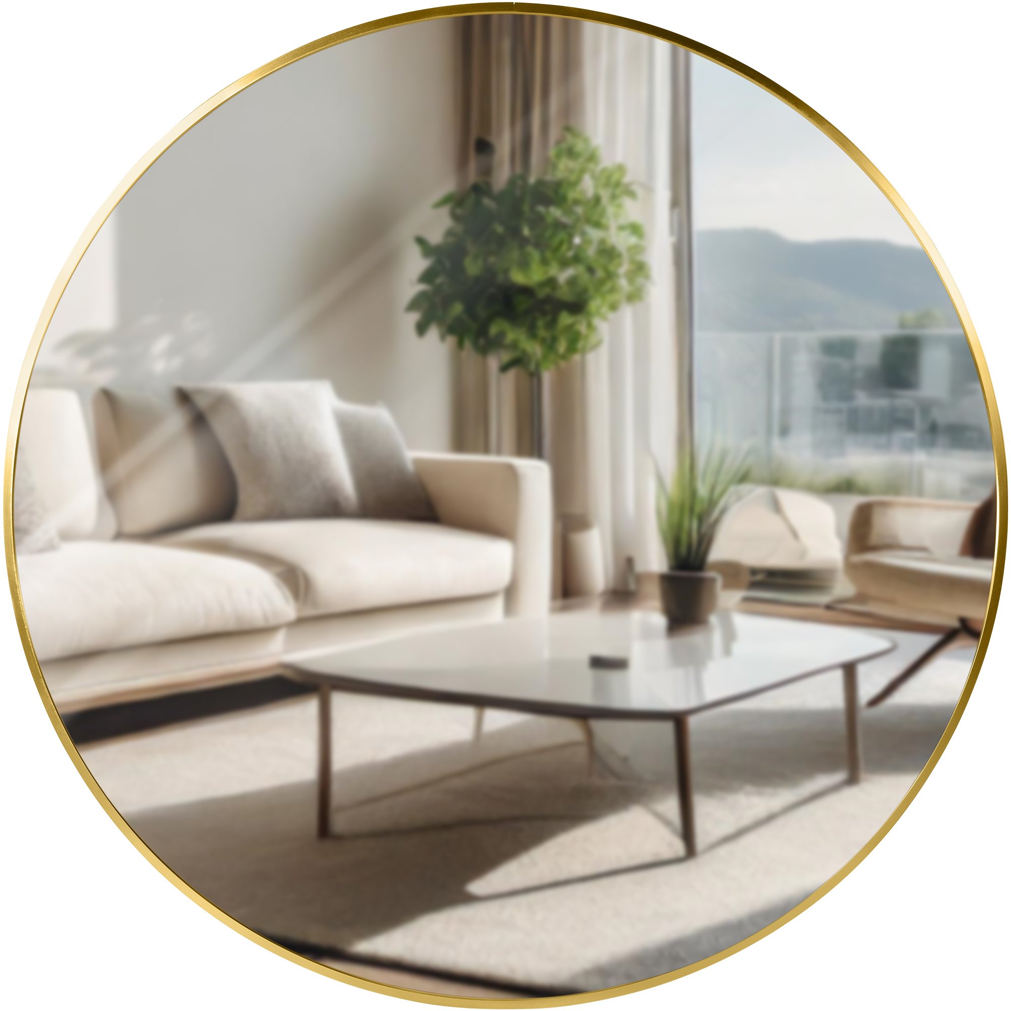 CLP Wandspiegel Elsie I Runder Spiegel in unterschiedlichen Gr&ouml;&szlig;en I Rahmentiefe 3 cm, ideal f&uuml;r Wohnzimmer, Schlafzimmer oder Bad 