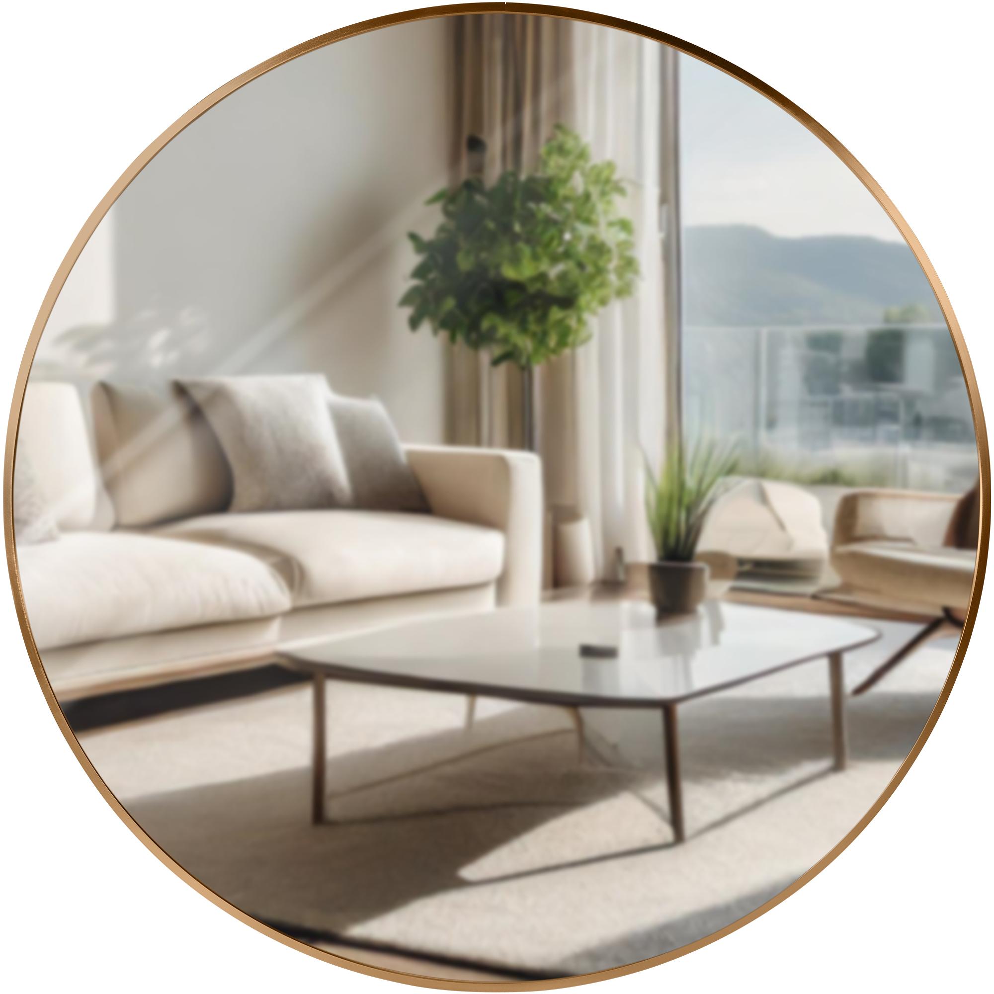 CLP Wandspiegel Elsie I Runder Spiegel in unterschiedlichen Gr&ouml;&szlig;en I Rahmentiefe 3 cm, ideal f&uuml;r Wohnzimmer, Schlafzimmer oder Bad 