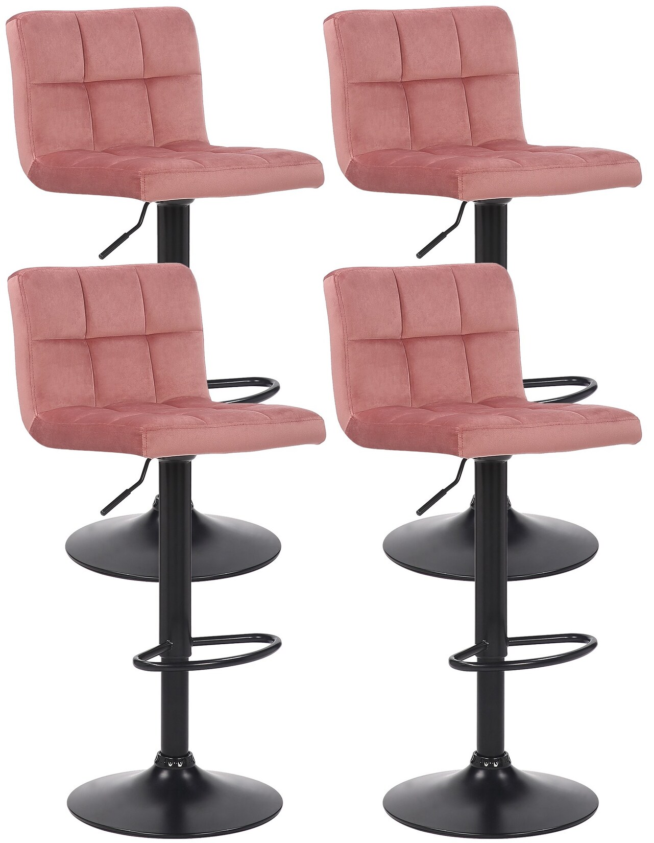 CLP 4er Set Barhocker Feni Samt Farbe: pink