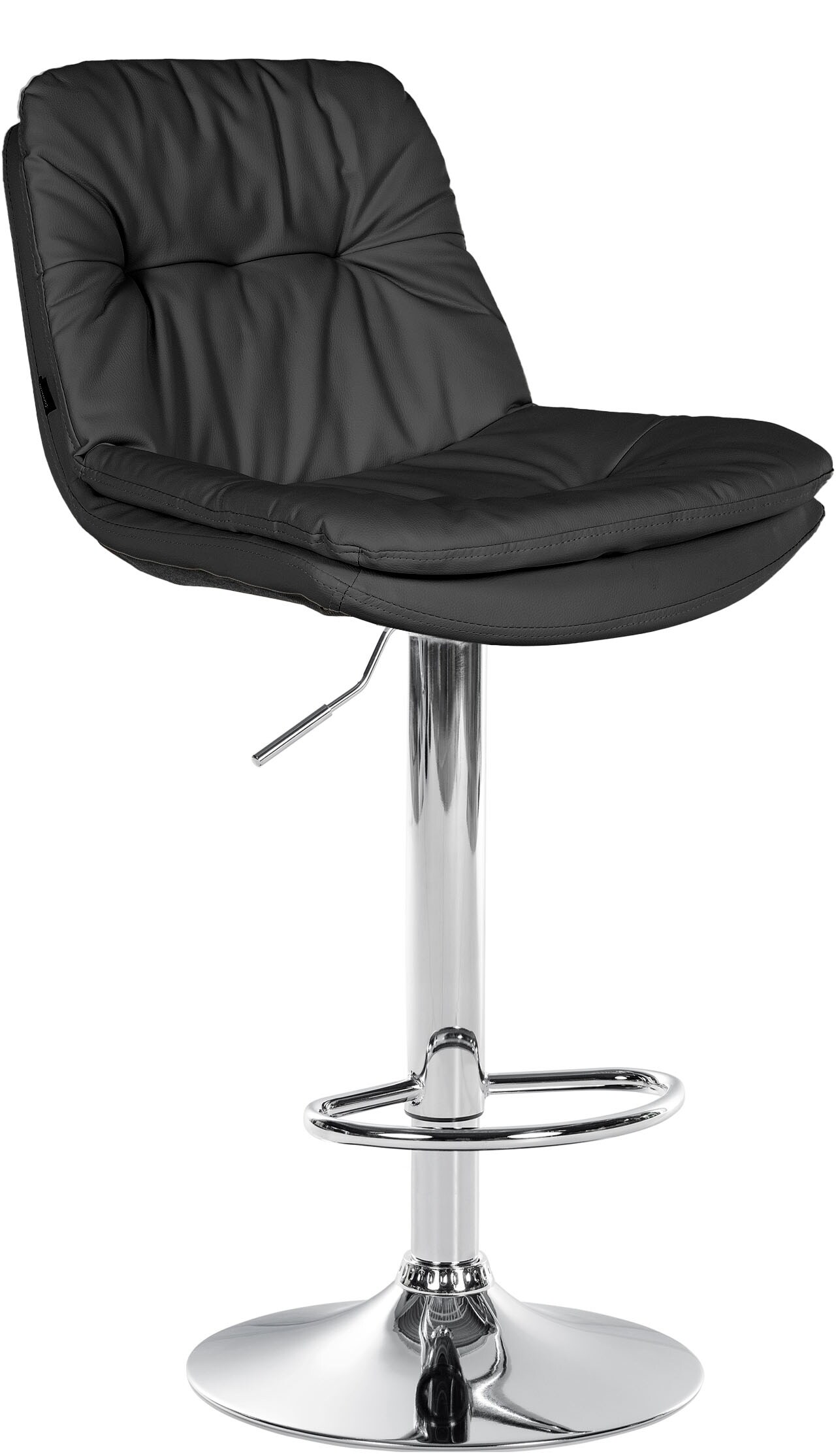 CLP Barhocker Laurel mit Kunstlederbezug I Barstuhl h&ouml;henverstellbar und drehbar I gepolsterter Tresenhocker mit Fu&szlig;st&uuml;tze und R&uuml;ckenlehne 