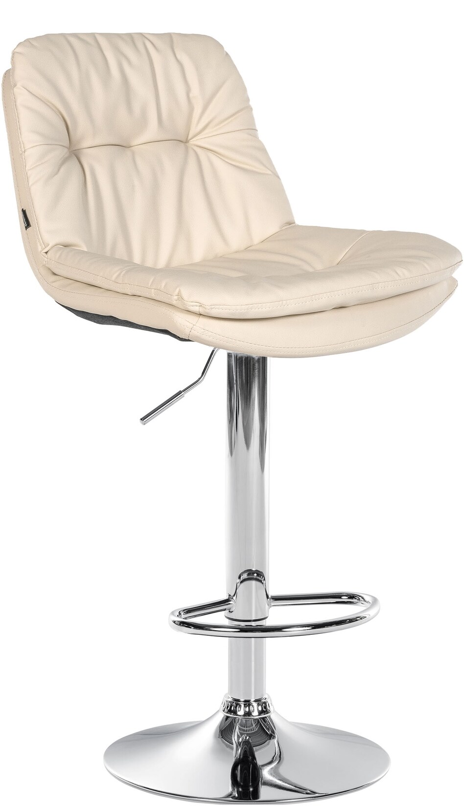 CLP Barhocker Laurel Kunstleder chrom Farbe: creme, Material Gestell: Metall in Chromoptik