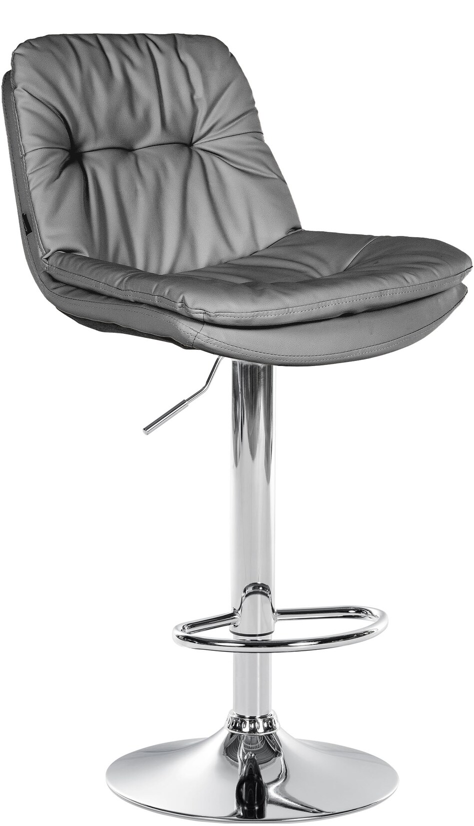 CLP Barhocker Laurel Kunstleder chrom Farbe: grau, Material Gestell: Metall in Chromoptik