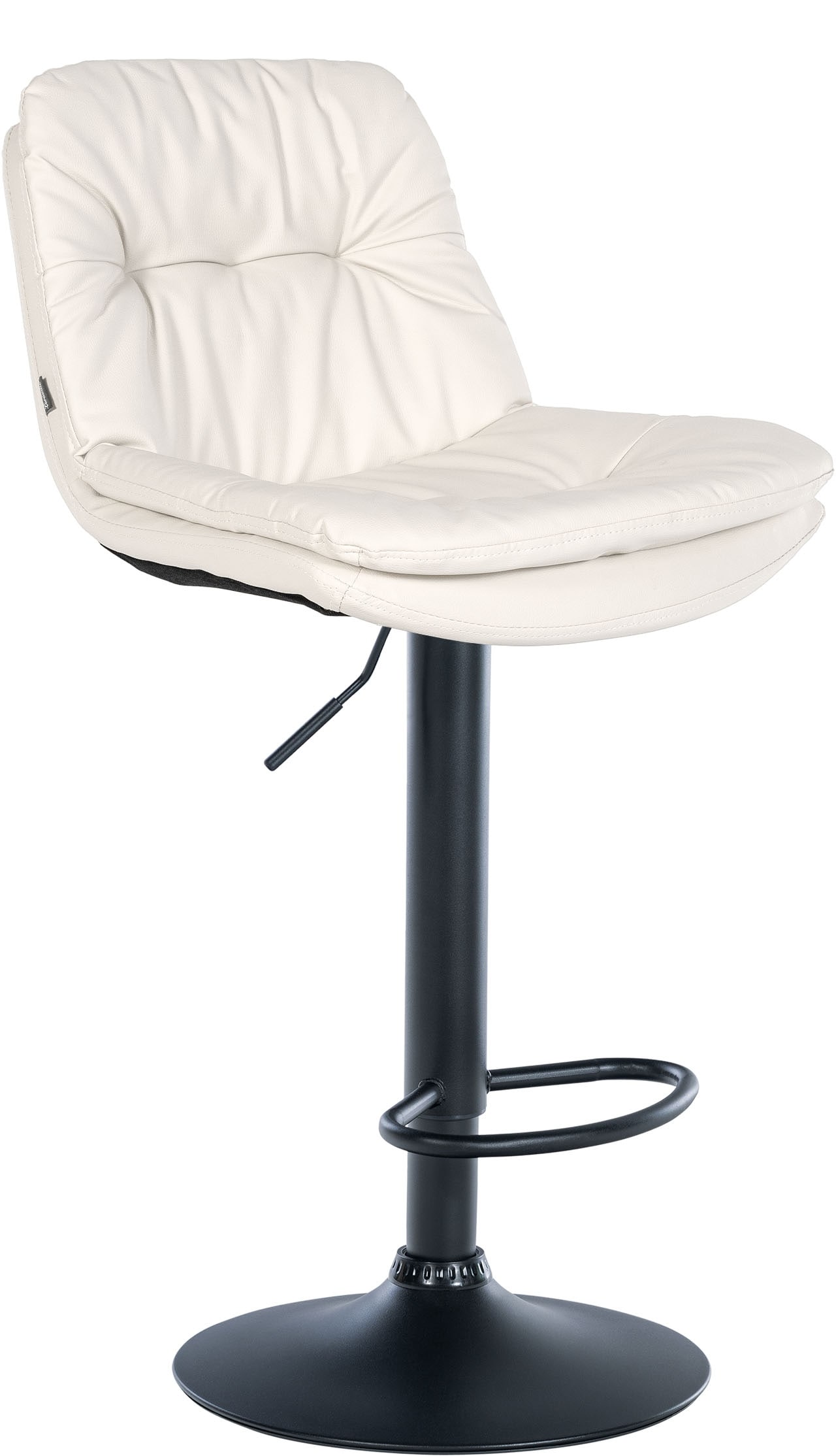 CLP Barhocker Laurel mit Kunstlederbezug I Barstuhl h&ouml;henverstellbar und drehbar I gepolsterter Tresenhocker mit Fu&szlig;st&uuml;tze und R&uuml;ckenlehne 
