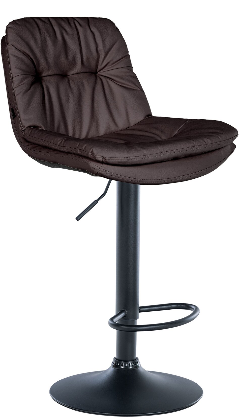 CLP Barhocker Laurel Kunstleder schwarz Farbe: braun, Material Gestell: Metall matt schwarz