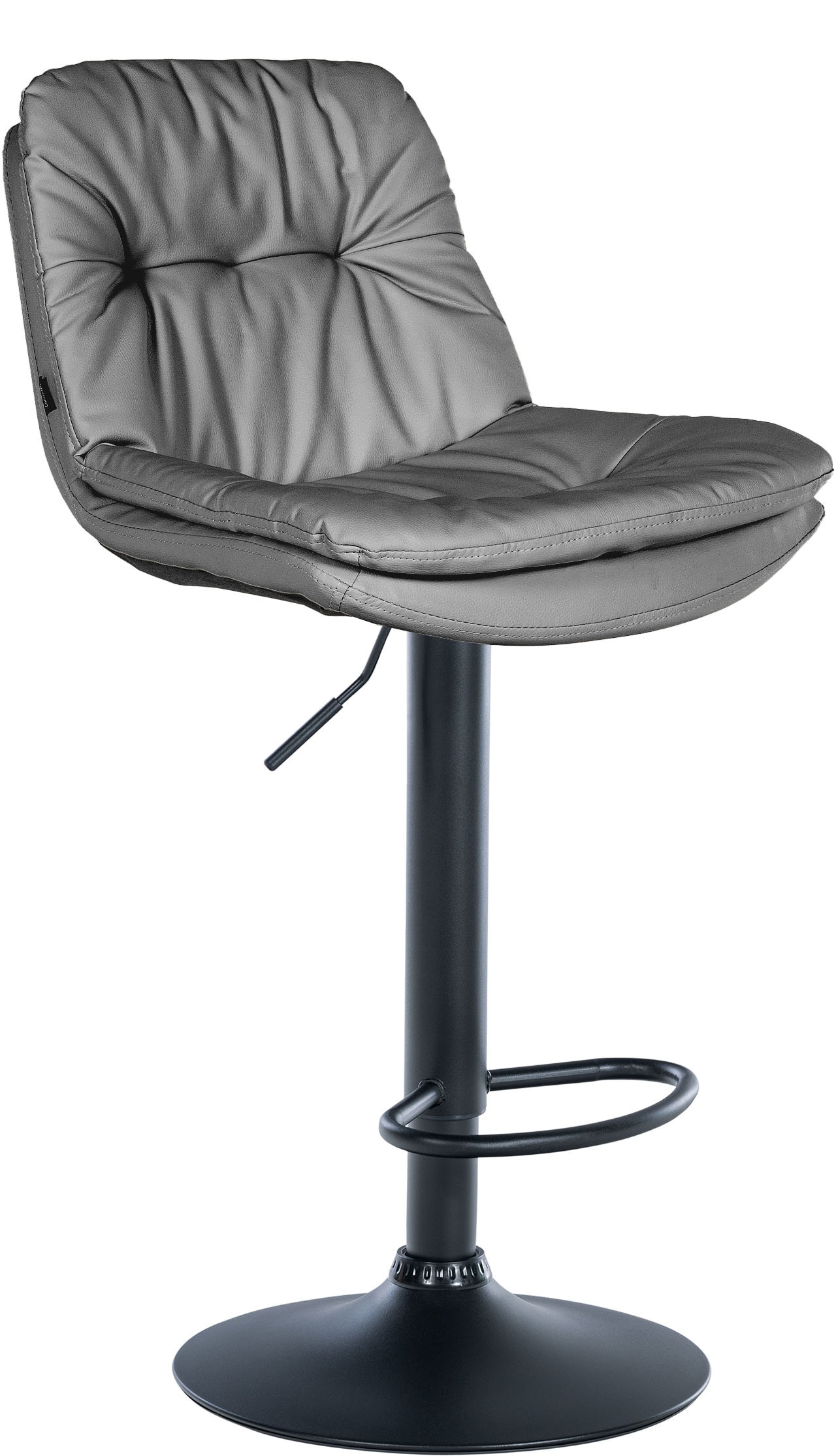 CLP Barhocker Laurel mit Kunstlederbezug I Barstuhl h&ouml;henverstellbar und drehbar I gepolsterter Tresenhocker mit Fu&szlig;st&uuml;tze und R&uuml;ckenlehne 