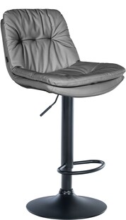 CLP Barhocker Laurel mit Kunstlederbezug I Barstuhl höhenverstellbar und drehbar I gepolsterter Tresenhocker mit Fußstütze und Rückenlehne 