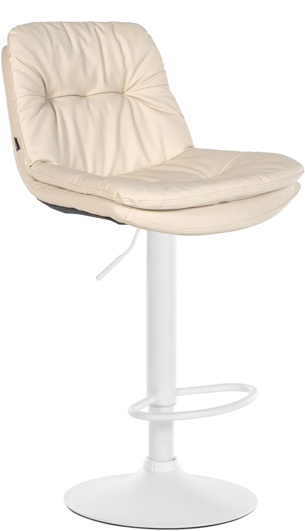 CLP Barhocker Laurel mit Kunstlederbezug I Barstuhl h&ouml;henverstellbar und drehbar I gepolsterter Tresenhocker mit Fu&szlig;st&uuml;tze und R&uuml;ckenlehne 