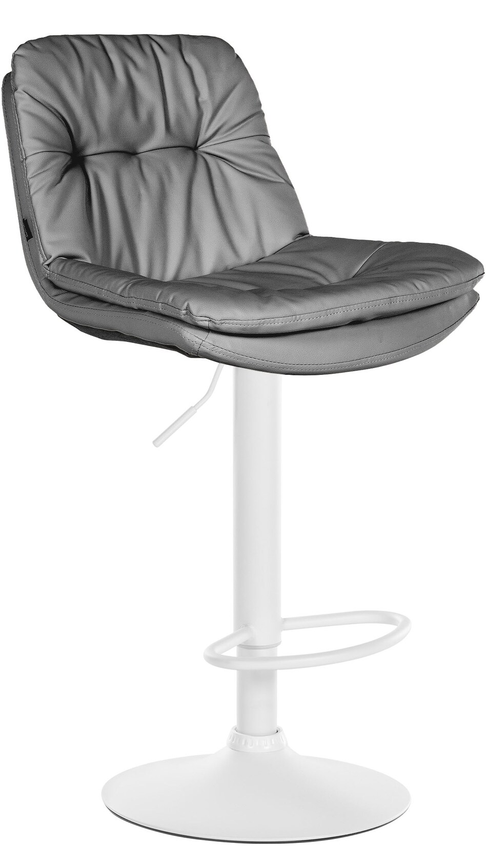 CLP Barhocker Laurel Kunstleder weiß Farbe: grau, Material Gestell: Metall matt weiss